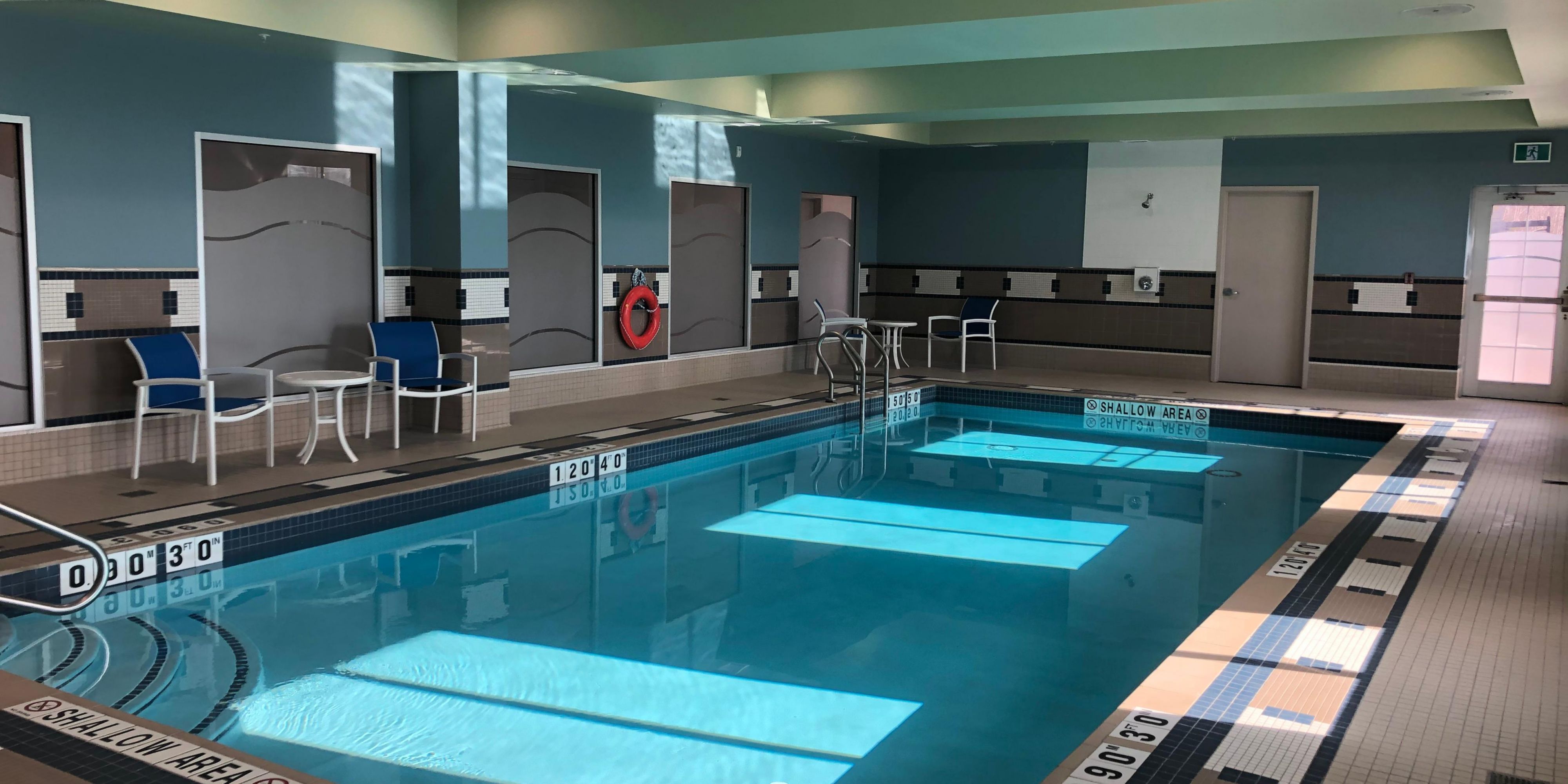 Whether you like to swim laps, splash around with your kids, or take a serene dip, our pool is your happy place. Our indoor, heated mineral pool helps you unwind at the end of a long day and soak your stress away. Open daily 5:30AM – 10:30PM. 