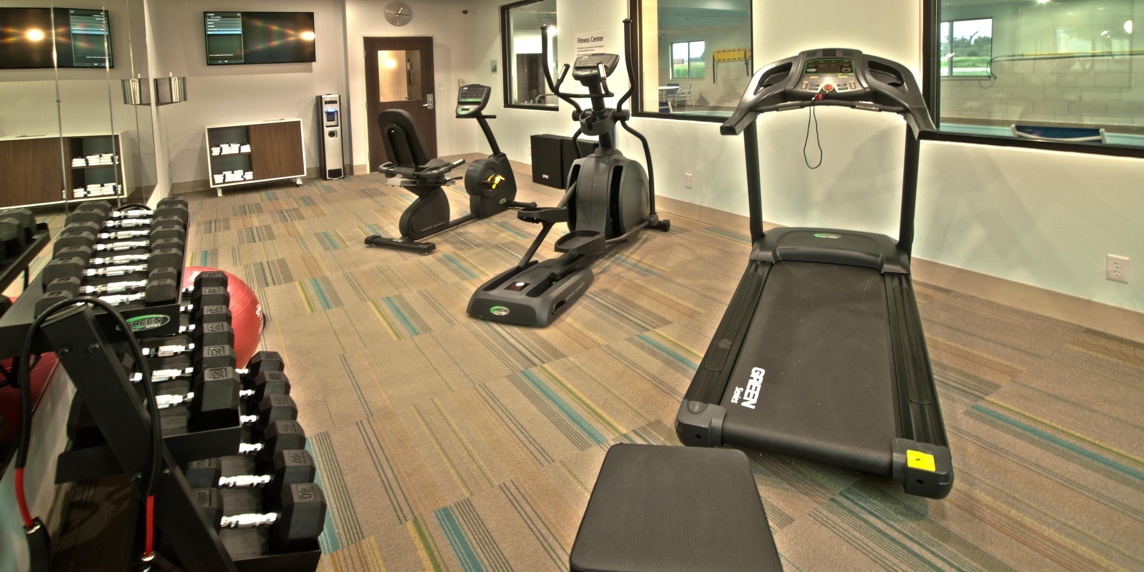 Need to workout after a long day.  Our gym has everything you need for a great workout.