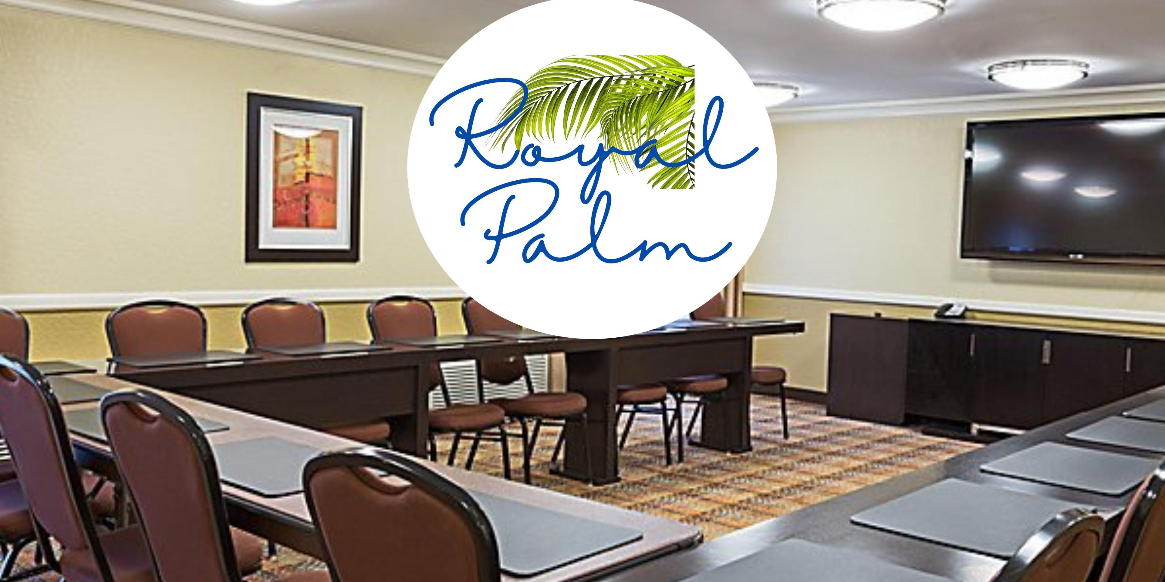 On the 1st floor, the Royal Palm Room has a “Let’s Do This” feel.  As your walking into the pre-set meeting room, you and your guest will be ready to get down to business.  Professional training, workshops, seminars, hiring, educational classes can be here. 
Don’t forget IHG®  Business Rewards members earn 3 Points per $1 on qualifying events. 