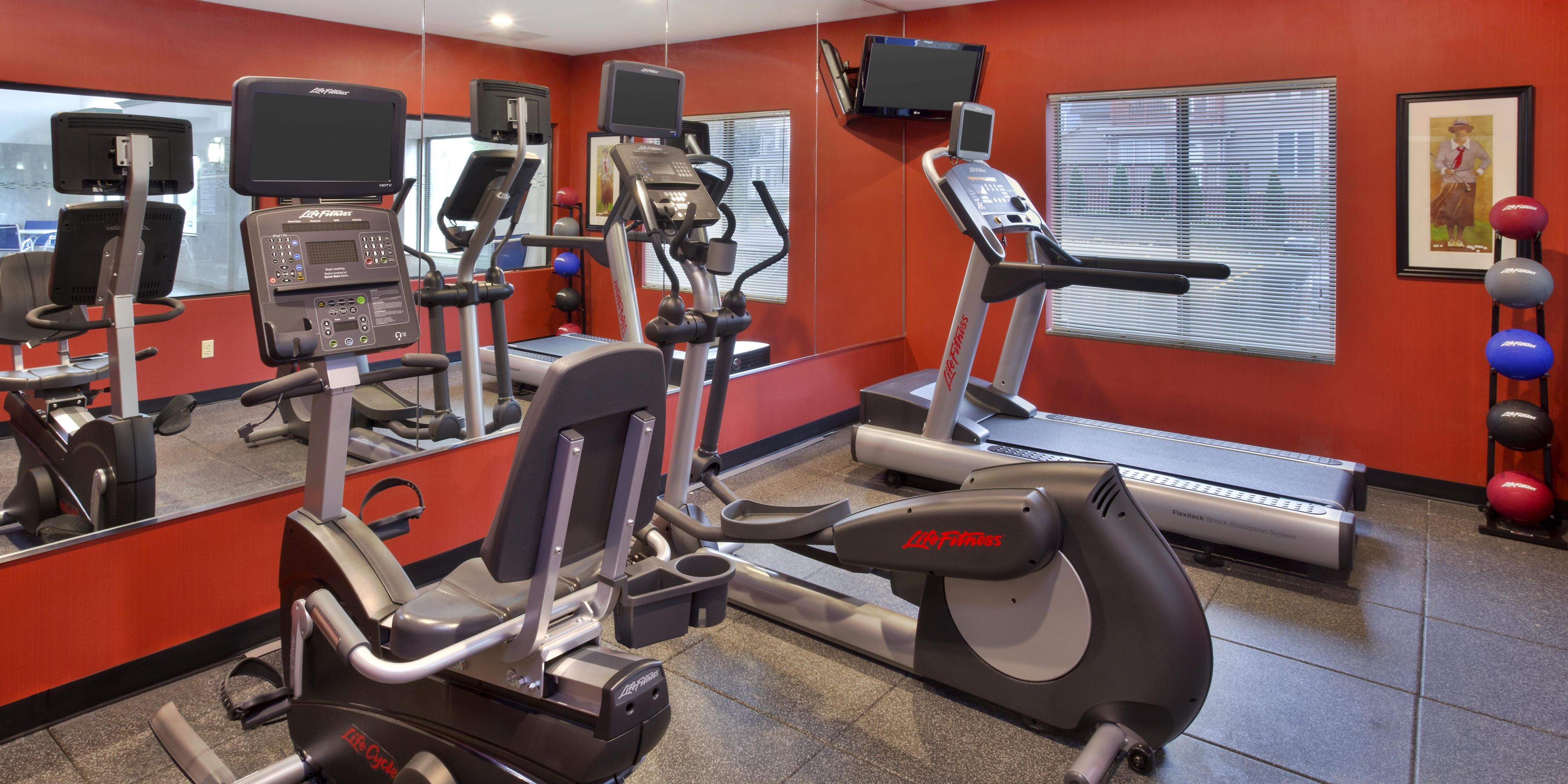 Our fitness center is open all day and every day so there is plenty of time to fit in your routine when staying with us.