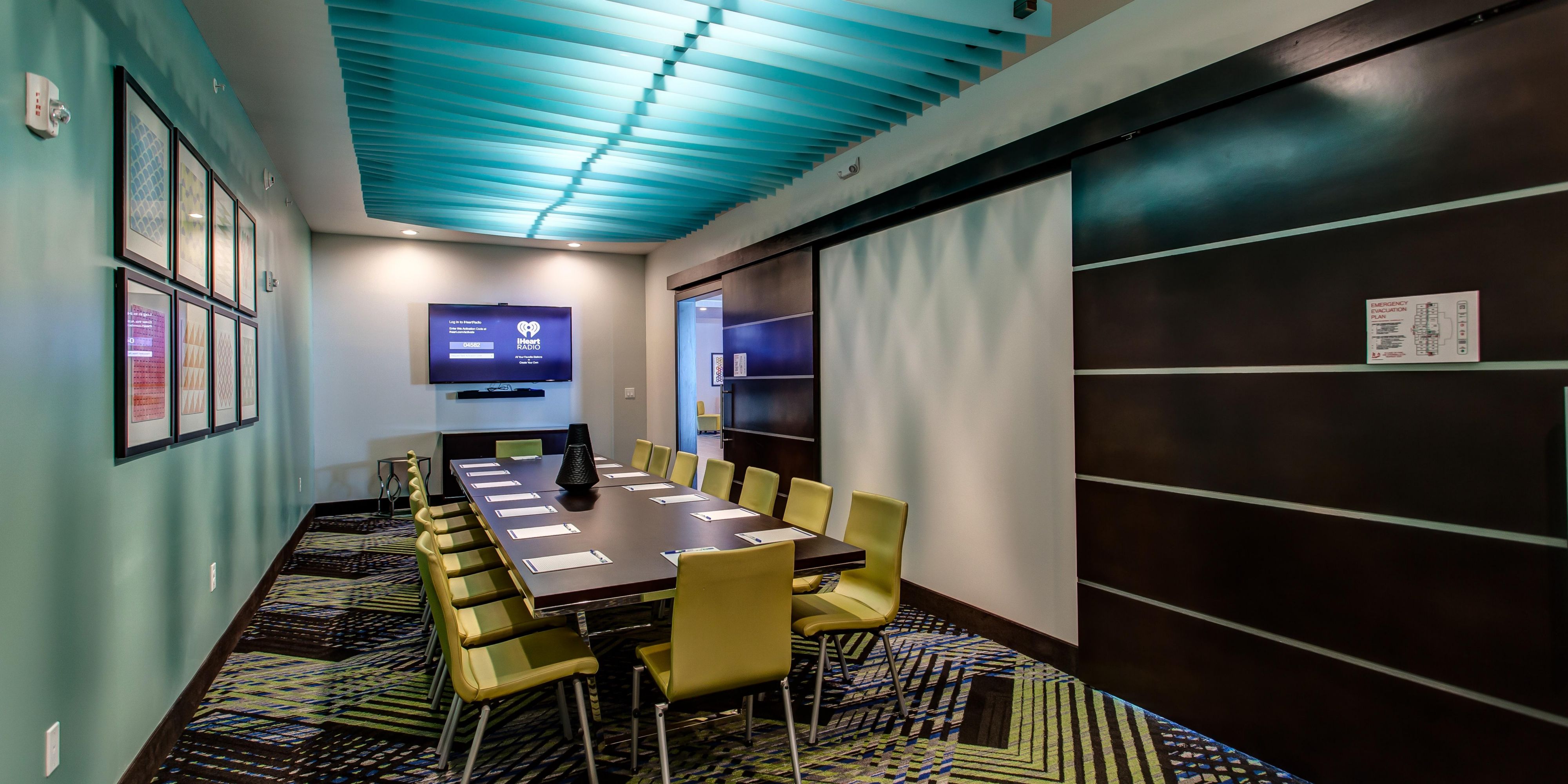 Meeting room rental available for up to 15. Guests are able to bring in their own food and beverage or catering company. Please call or email the hotel for more details.
