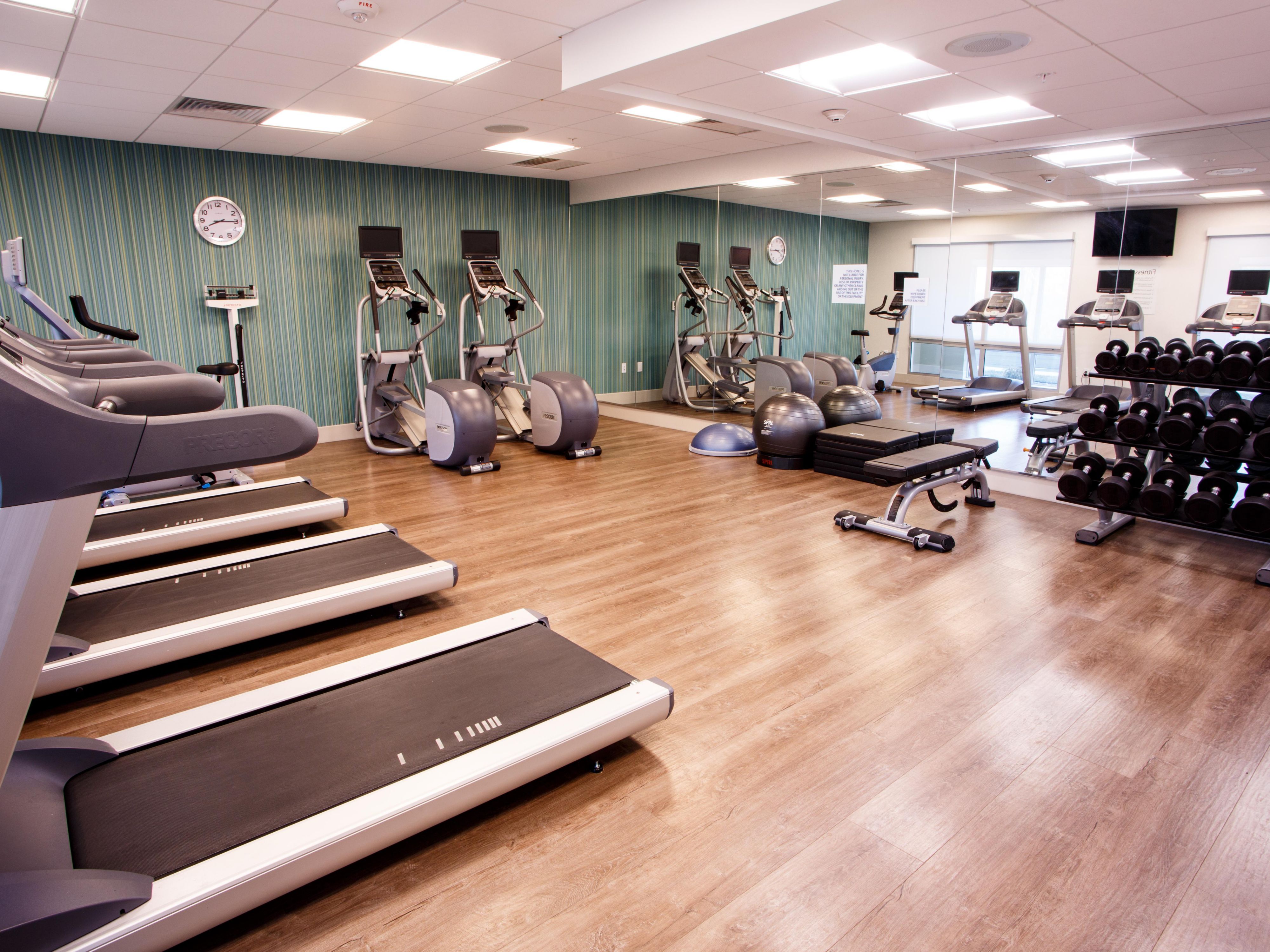 Free weights, yoga mats, the fitness center has everything