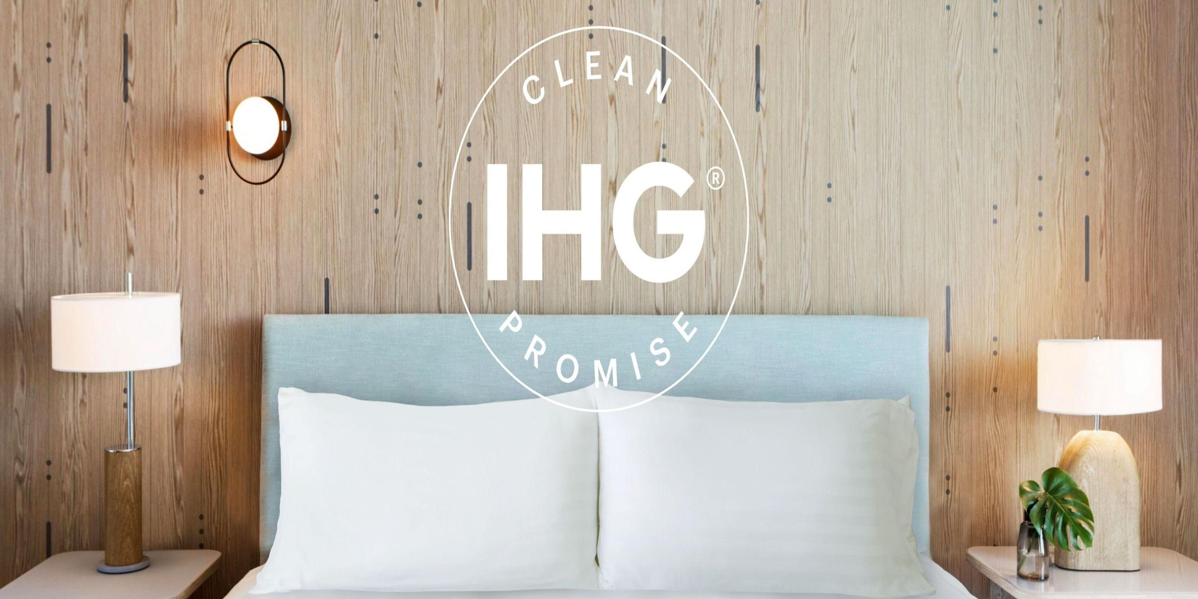 IHG has a long-standing commitment to rigorous cleaning procedures. This IHG Way of Clean program is now being expanded with additional Covid-19 protocols and best practices. Click to learn about our clean standards.