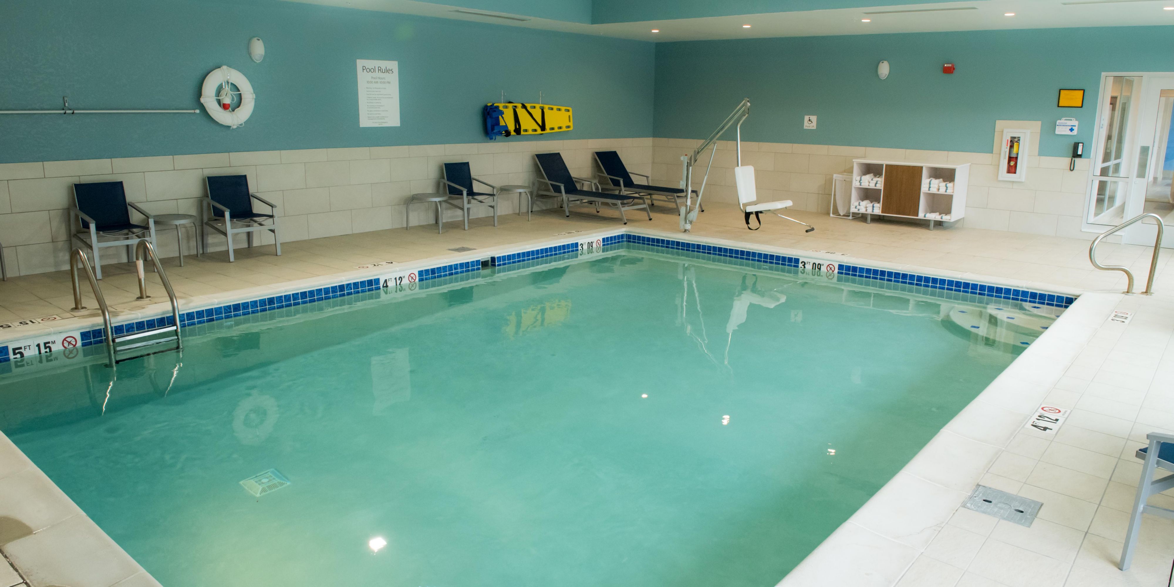 Our heated indoor swimming pool and Fitness Center are available for our guest's enjoyment. 