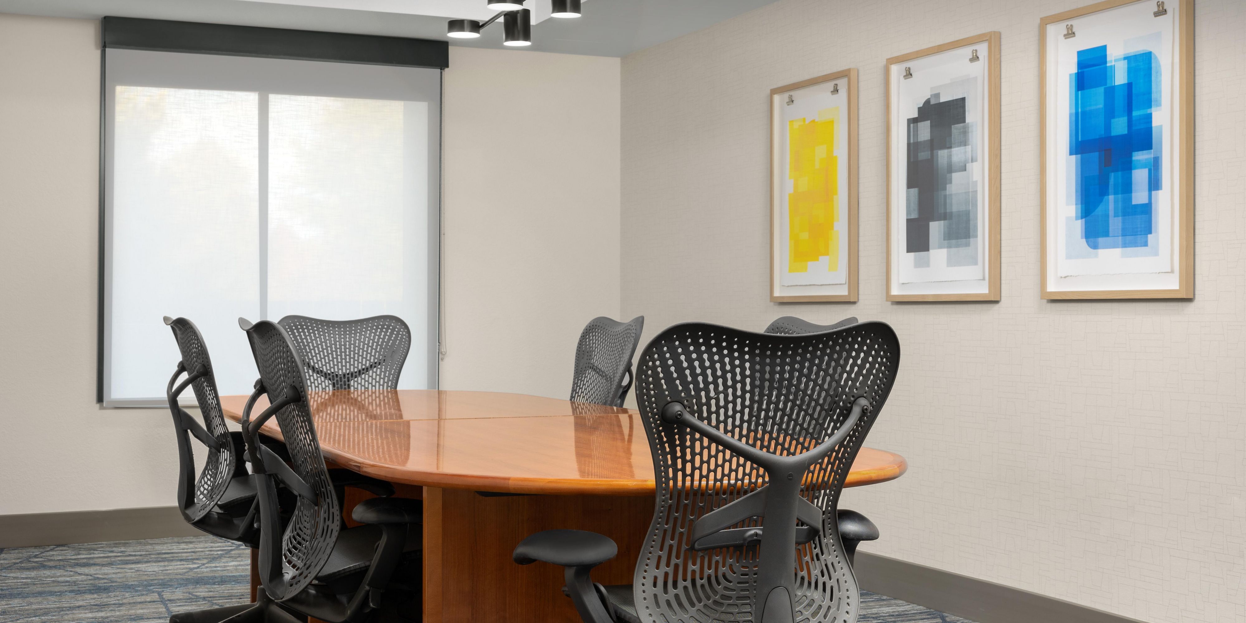 Need to host a private meeting away from the office? Our board room us ideal for small meetings of up to 10 people.  Call and inquire today!