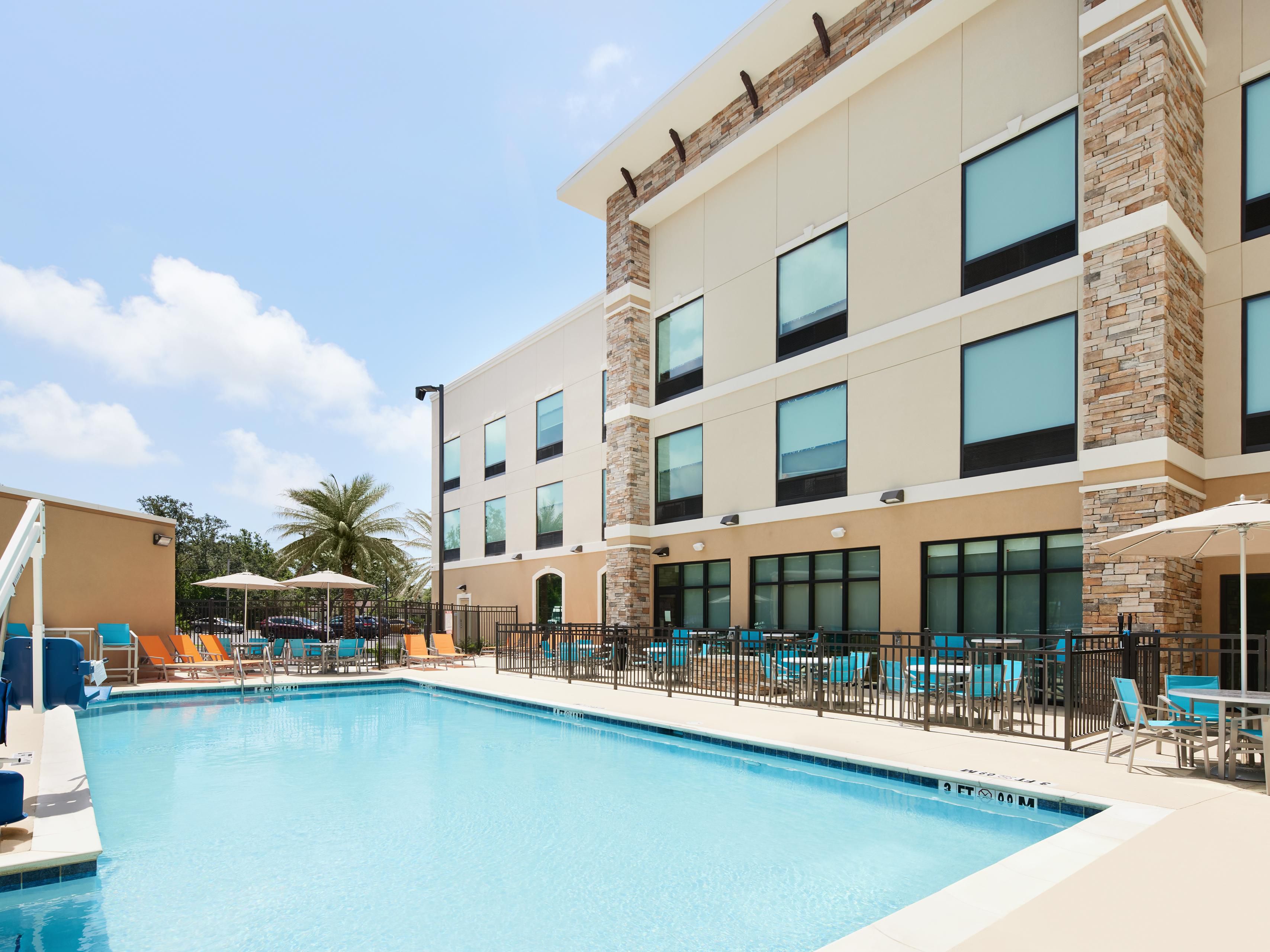 Take a dip in our pristine outdoor pool or lounge poolside.