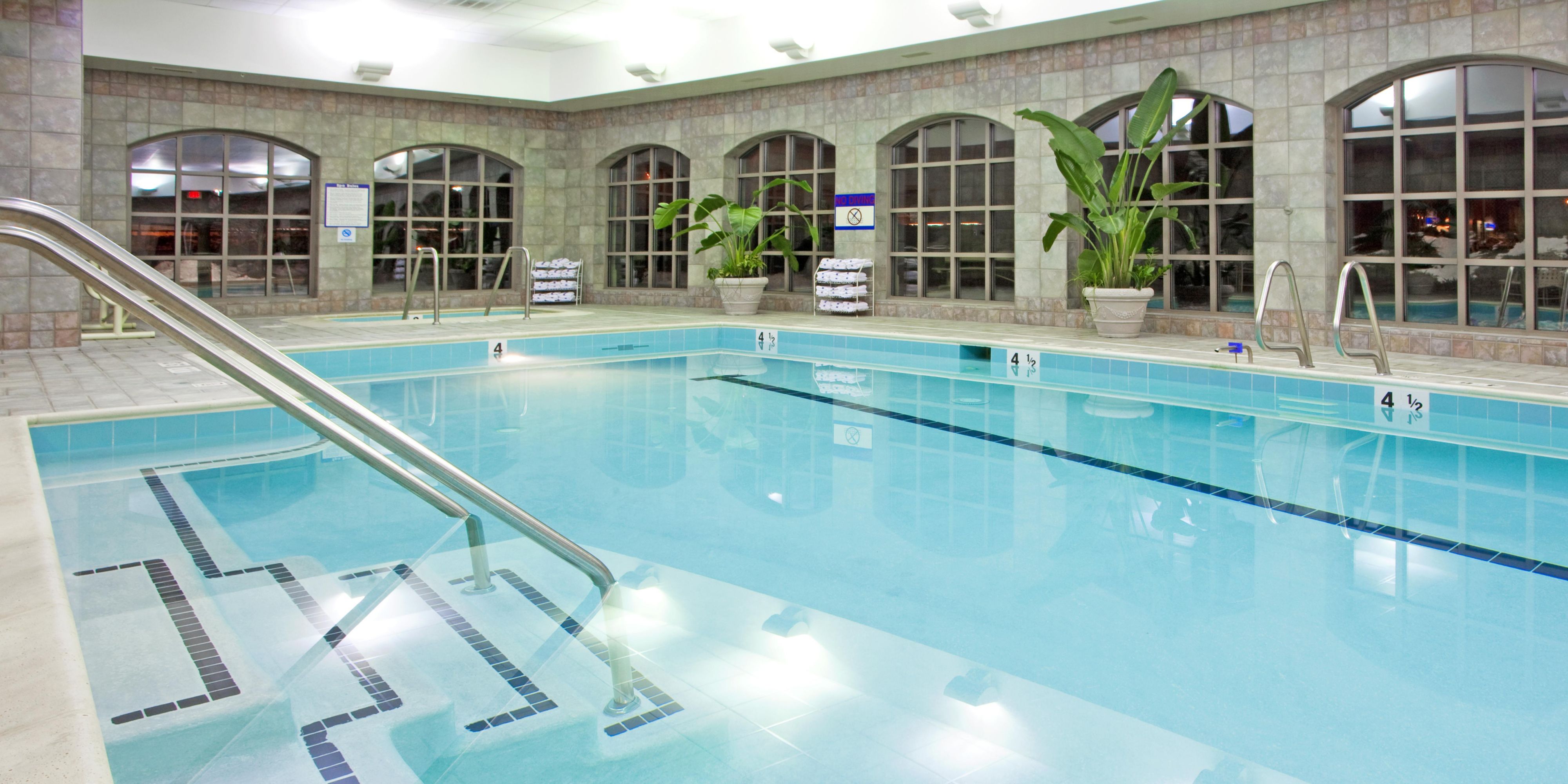 Take a dip in our indoor swimming pool, which is open for your enjoyment from 6:00a-10:00p daily. 