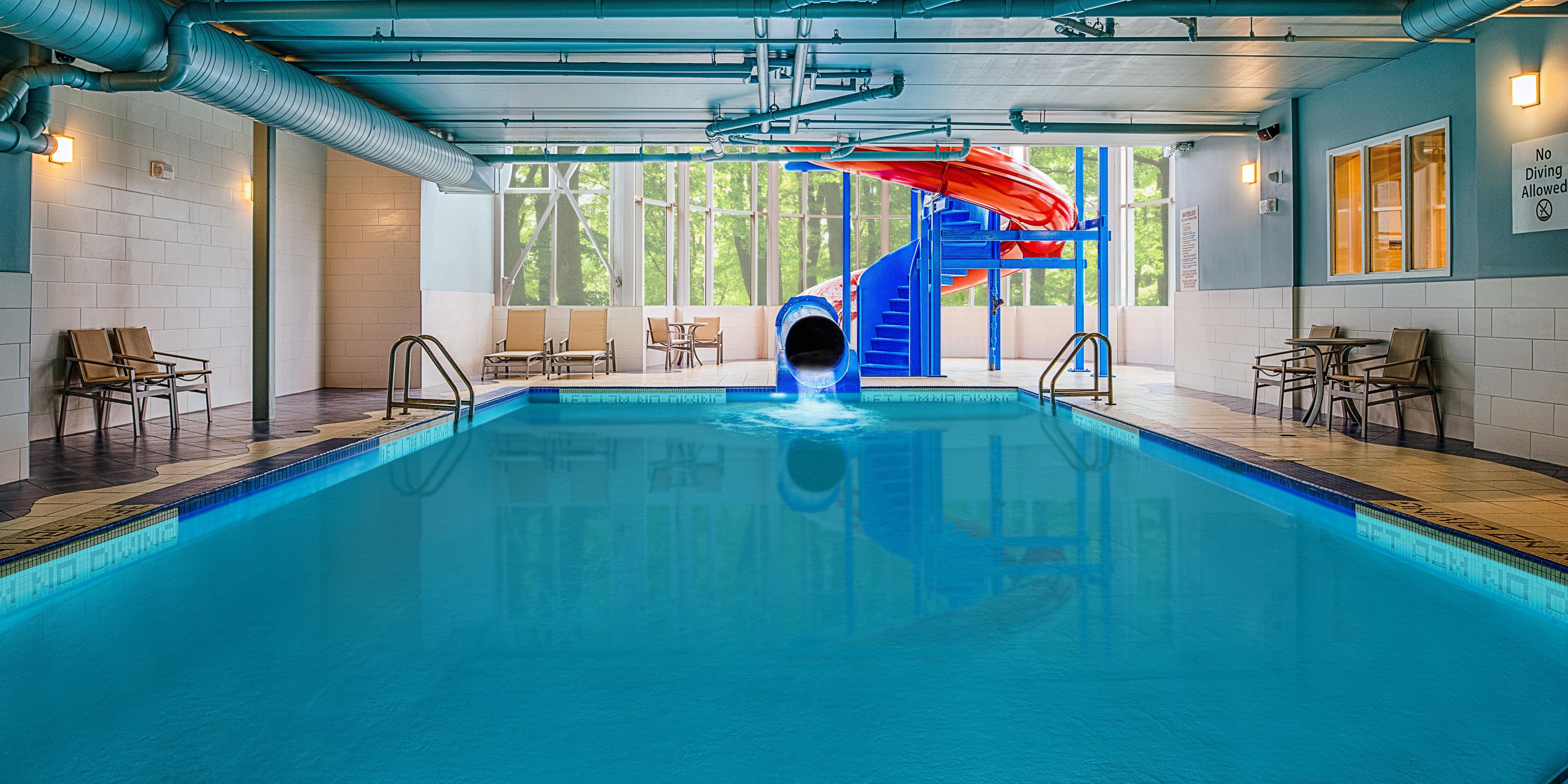 Take the plunge down the thrilling waterslide and into our refreshing indoor pool. Whether you're looking for a leisurely dip or aiming to clock in a few laps, our heated pool is the perfect aquatic oasis. After a long day of business meetings or exploring Halifax, unwind by making a splash!