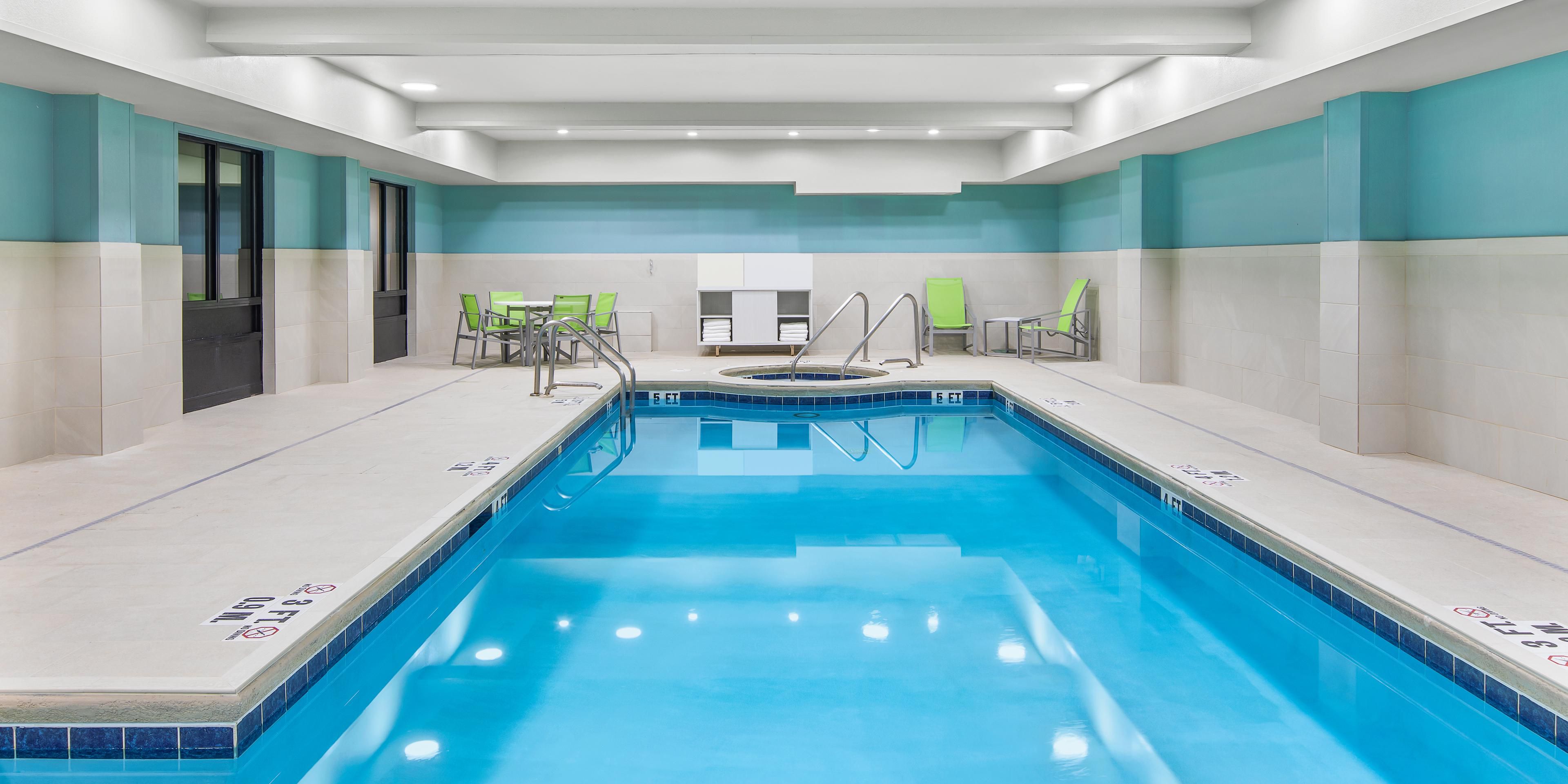 Our pool is designed to make any kid smile and business traveler unwind from an active day. Fresh towels are always on hand and don't forget to visit our Wellness Station in the hotel lobby, complete with healthy snacks and sports drinks.