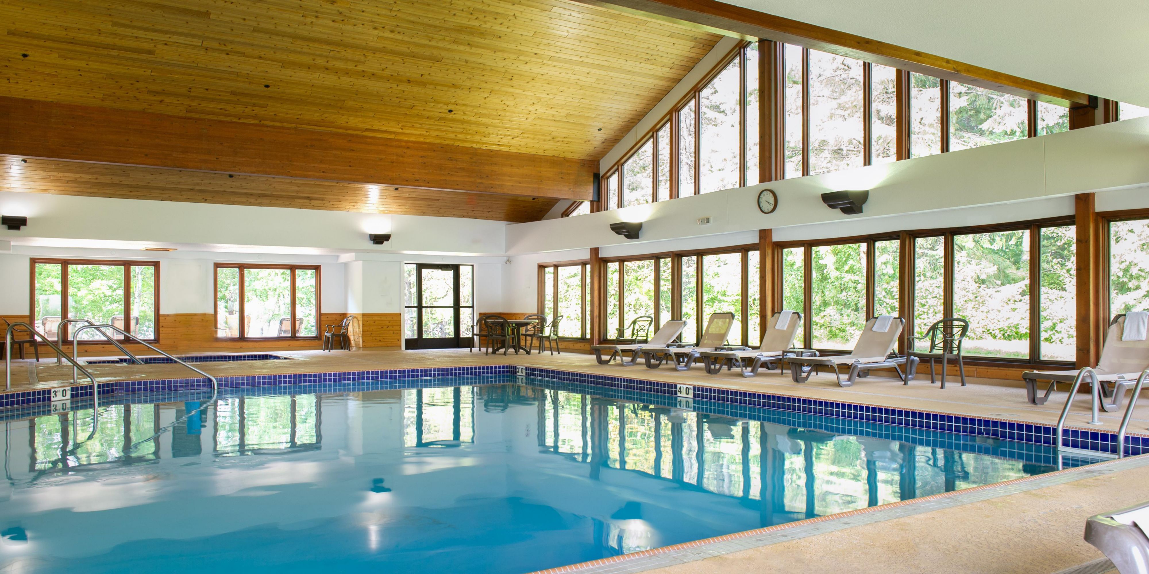 Rain or Shine, you can always take a dip at our Indoor Heated Pool.
