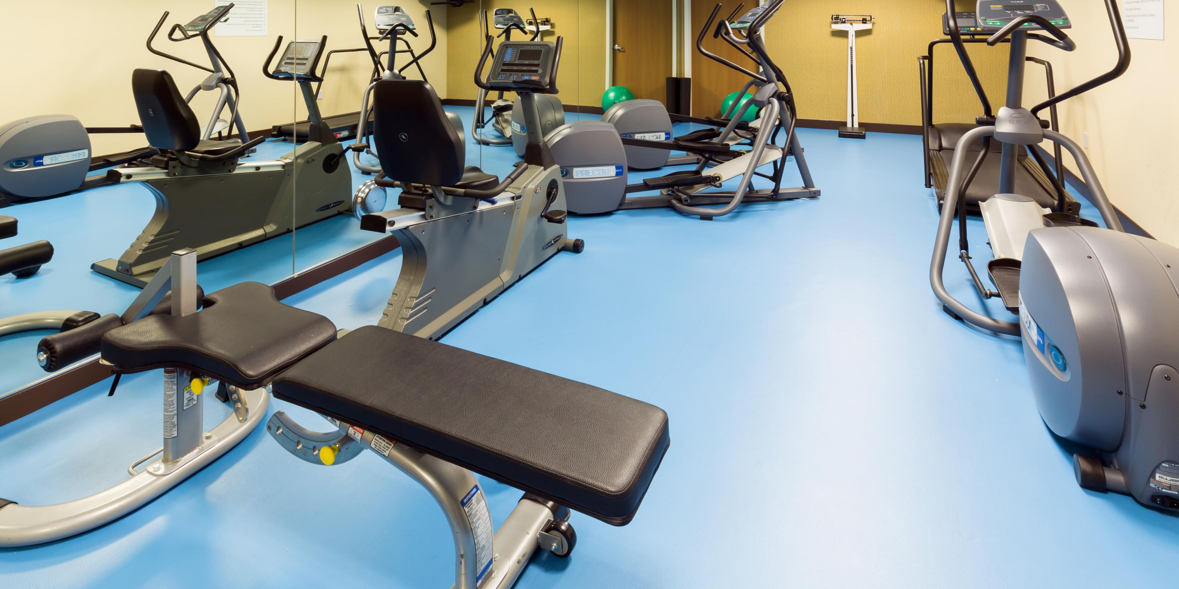 Our on-site fitness center provides a flat-screen TV, water cooler, and scale! Currently features a state-of-the-art free weight system, weight bench, two ellipticals, and two treadmills! Hours of Operation: 6:00 AM to 11:00 PM