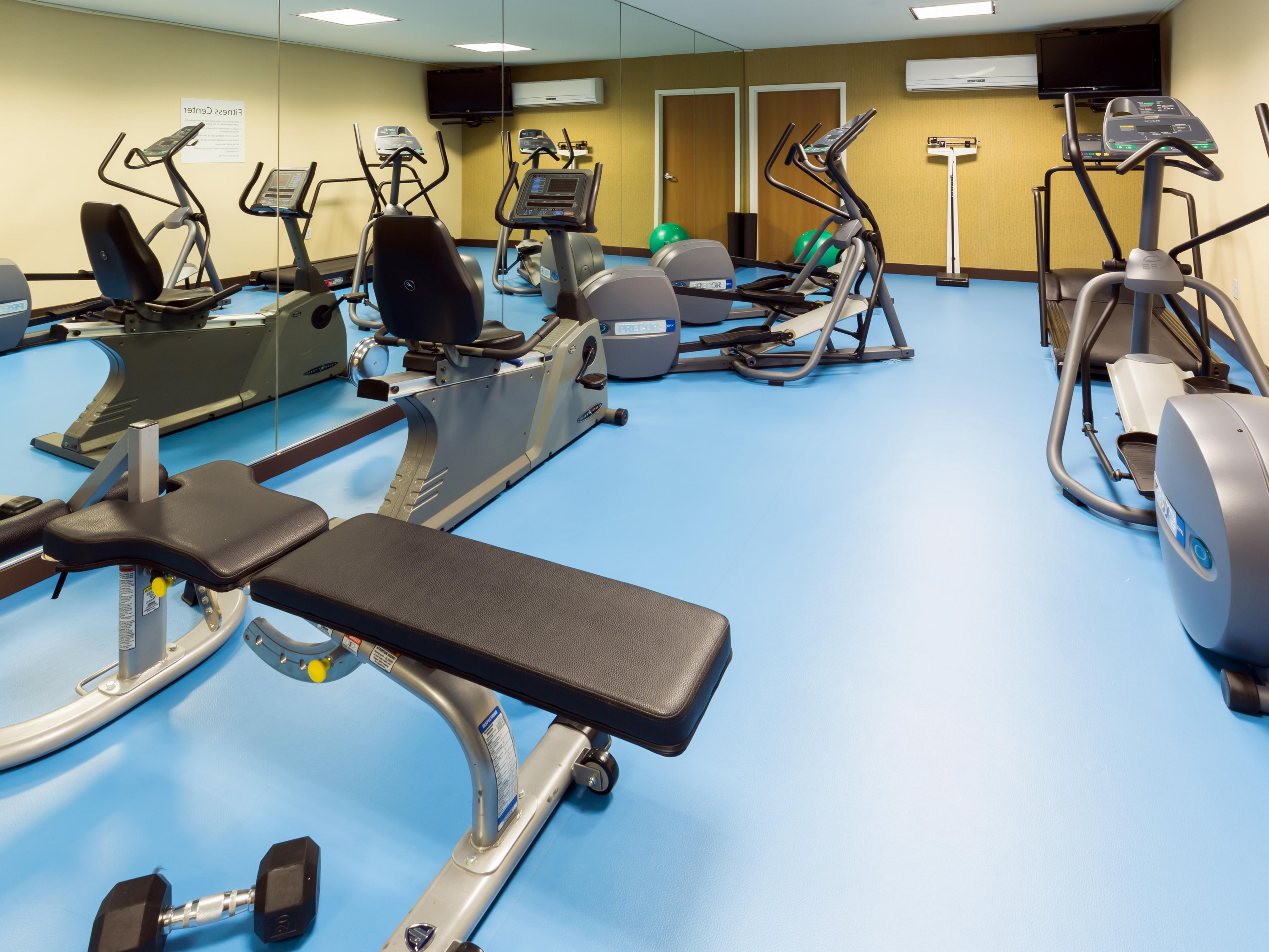 Our on-site fitness center provides a flat-screen TV, water cooler, and scale! Currently features a state-of-the-art free weight system, weight bench, two ellipticals, and two treadmills! Hours of Operation: 6:00 AM to 11:00 PM