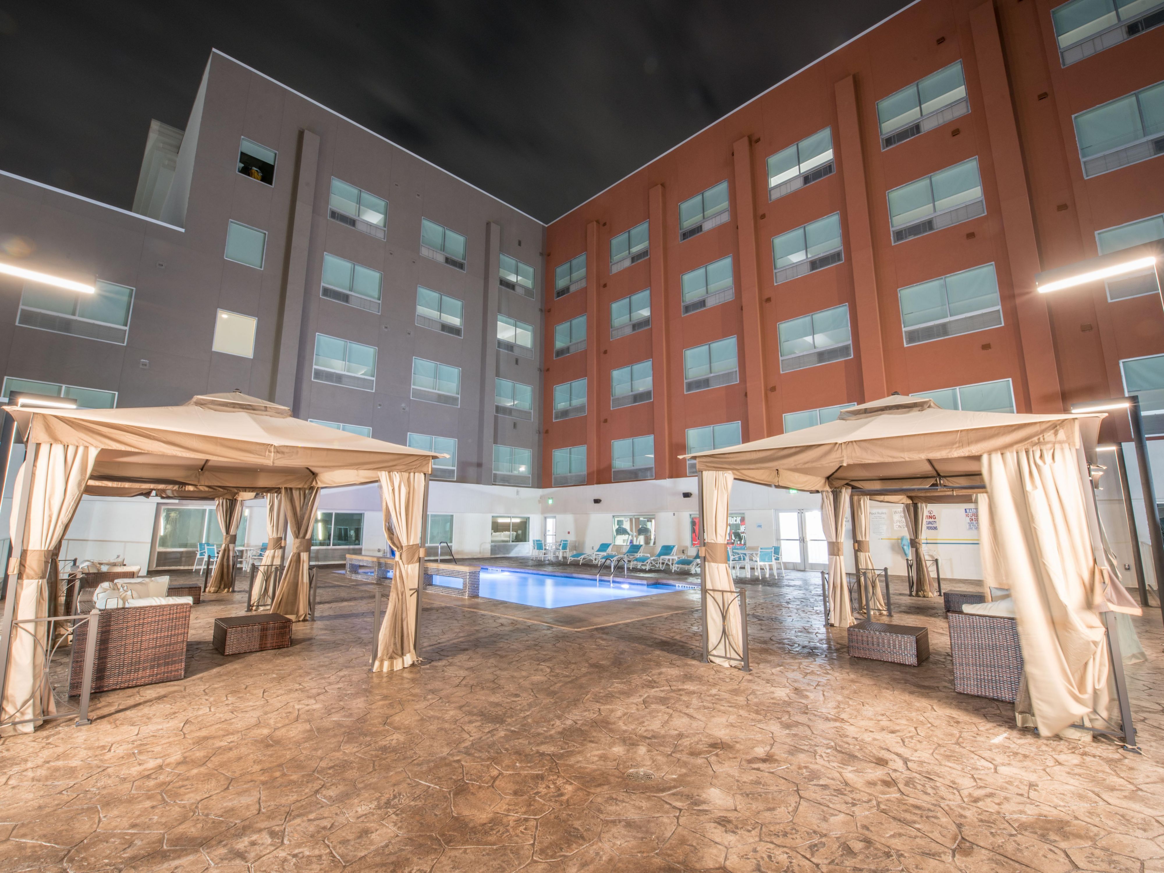 Pool equipped with Cabanas  