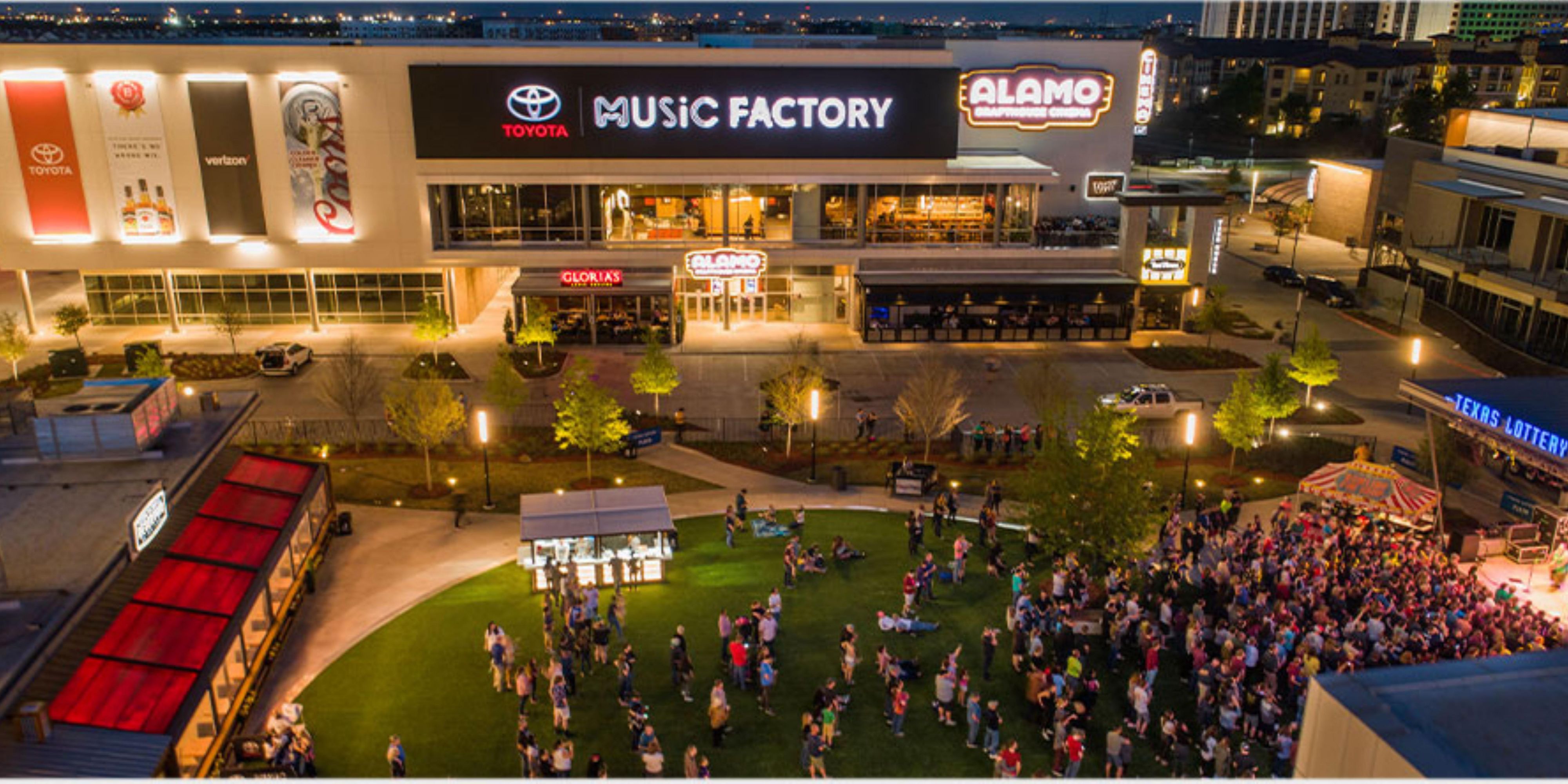 Be sure to see great live concerts, grab a bite to eat or catch the latest movies in theater at The Toyota Music Factory, and then unwind with us!