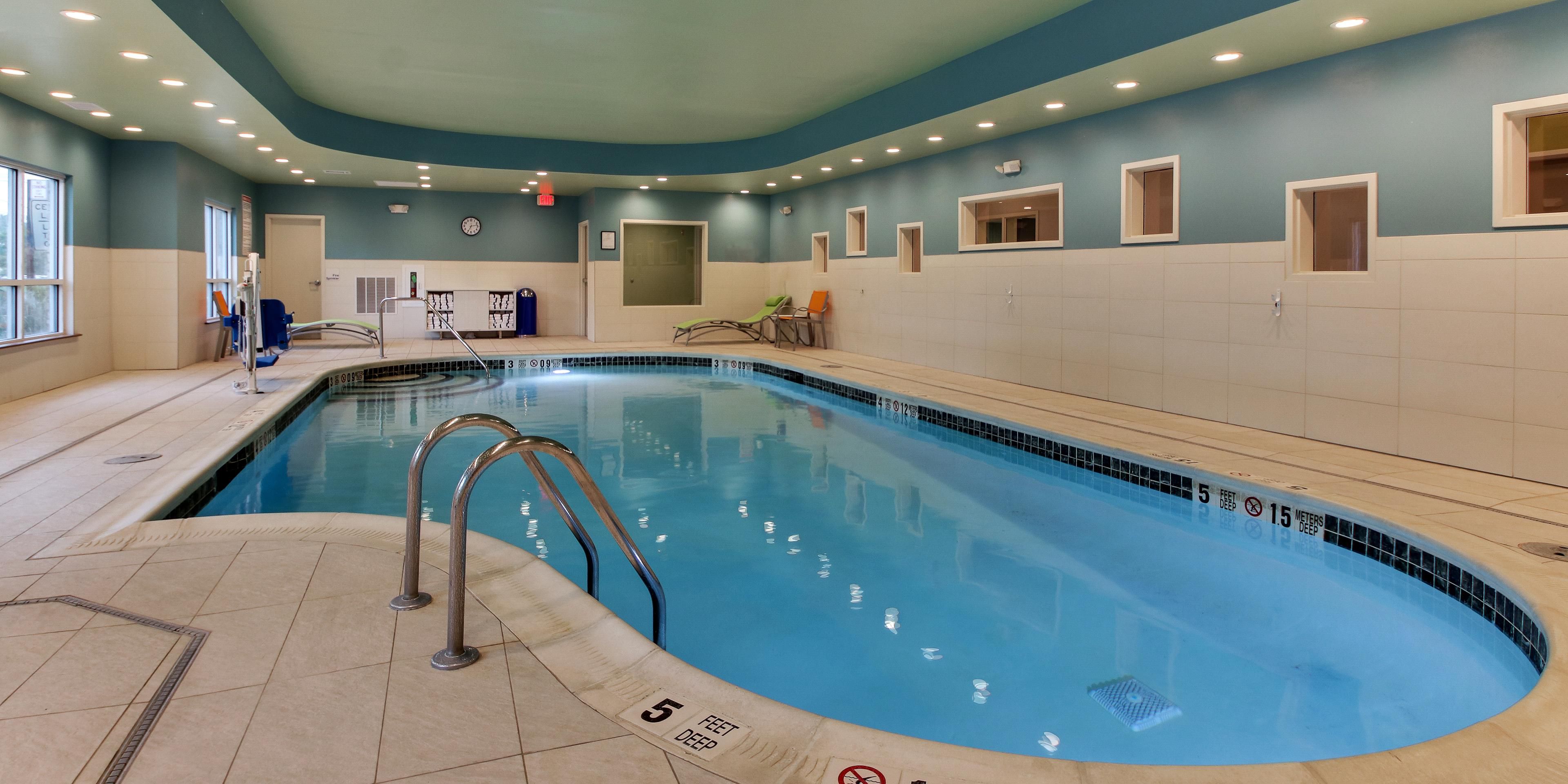 We are the only hotel in the area to have a Salt Water Pool!!
Stop in at the desk, as we are following all State & Local COVID guidelines for your safety!
Our Salt Water pool is designed to make any kid smile and business traveler unwind from an active day.
