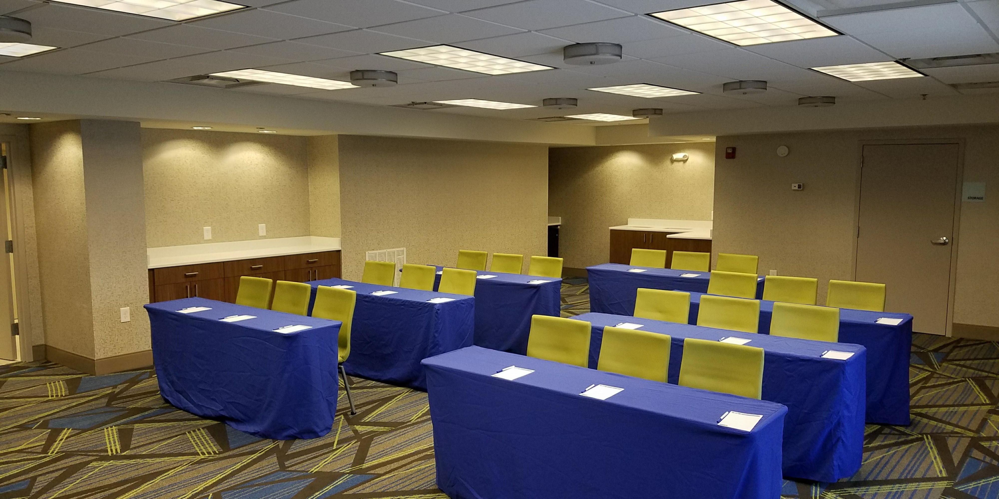 Experience our versatile 825 square feet of space for your next event.  Perfect for small to medium sized groups we will work with you to set up all the essentials you need for your meeting including catering and a/v equipment.