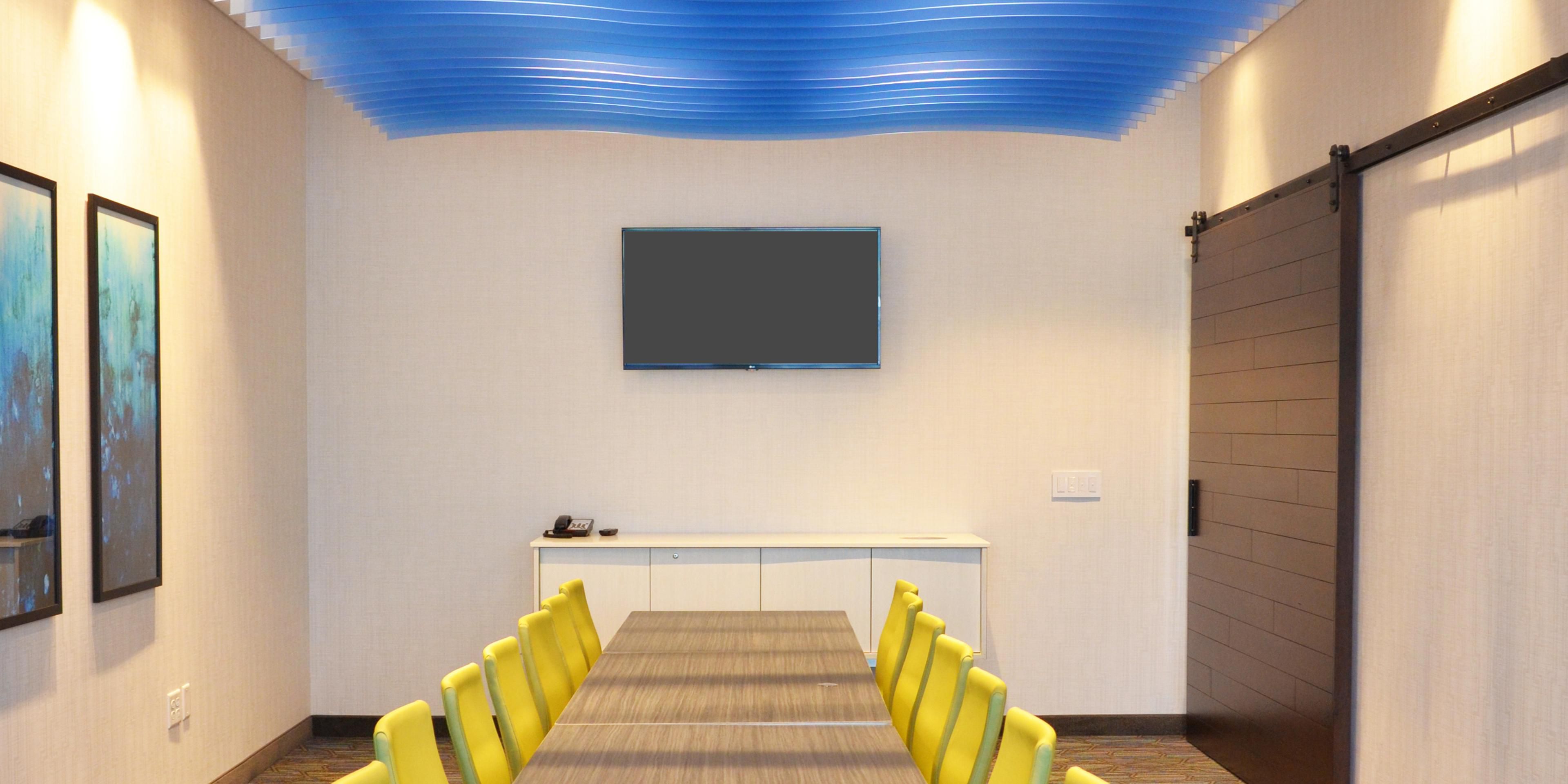 On site boardroom is perfect for smaller meetings.  Rental includes flat screen TV for presentations. 