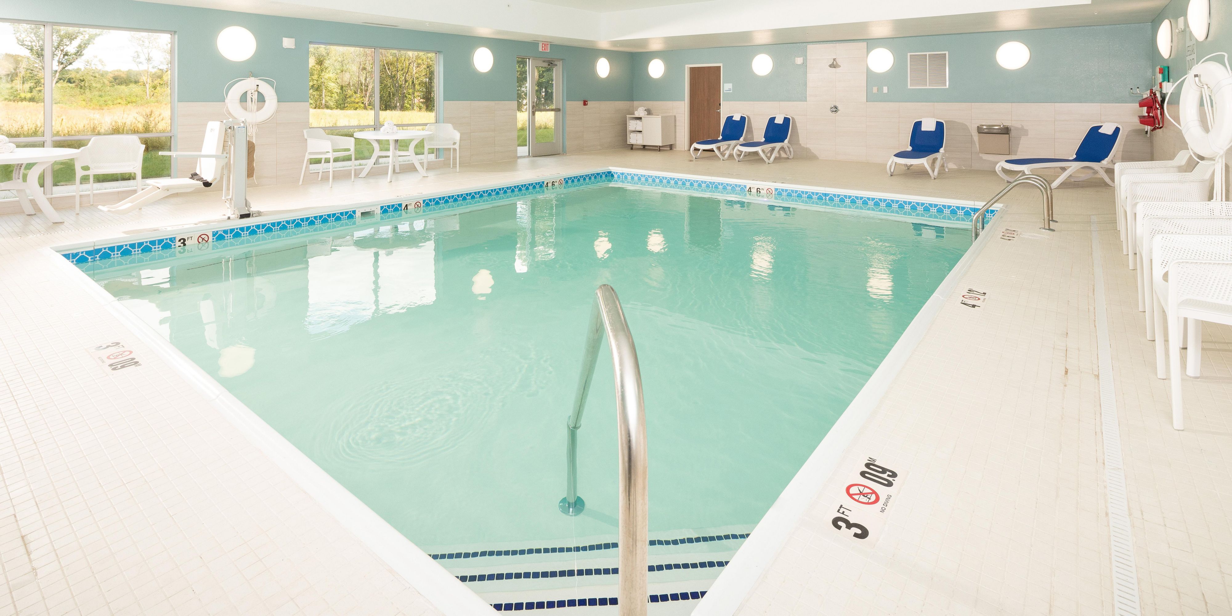 We’re bringing summer to you all year round with our indoor pool that the kids are sure to love!  Our pool is open from 7:00 am until 11:00 pm daily.