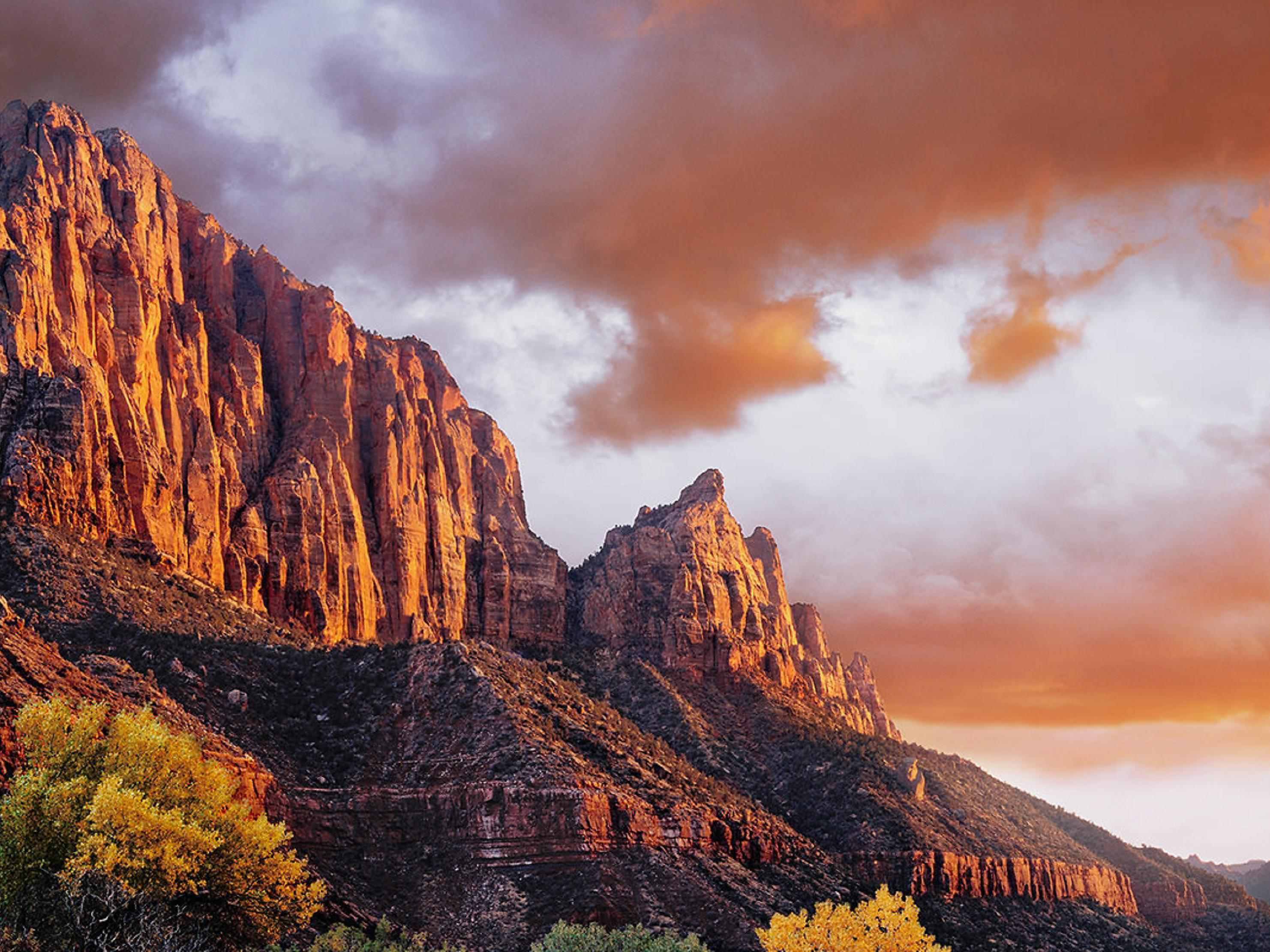 The majestic Watchman at dusk in Zion National Park