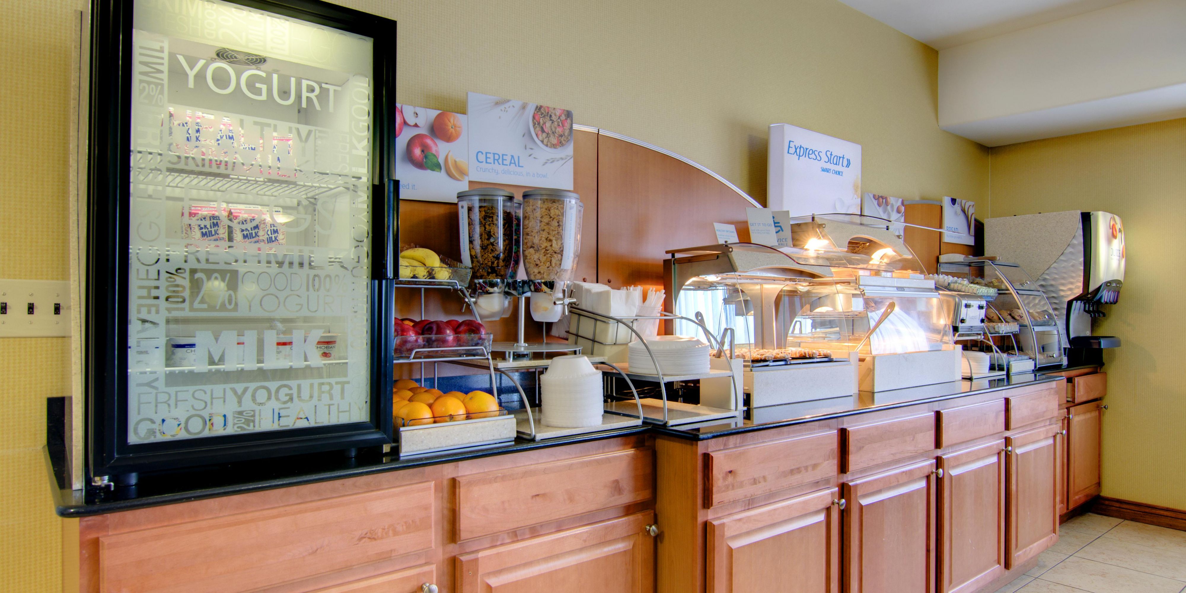 Our complimentary Breakfast bar offers a wide variety of hot & cold options and Smart Roast coffee. Let us fuel you for your day!
