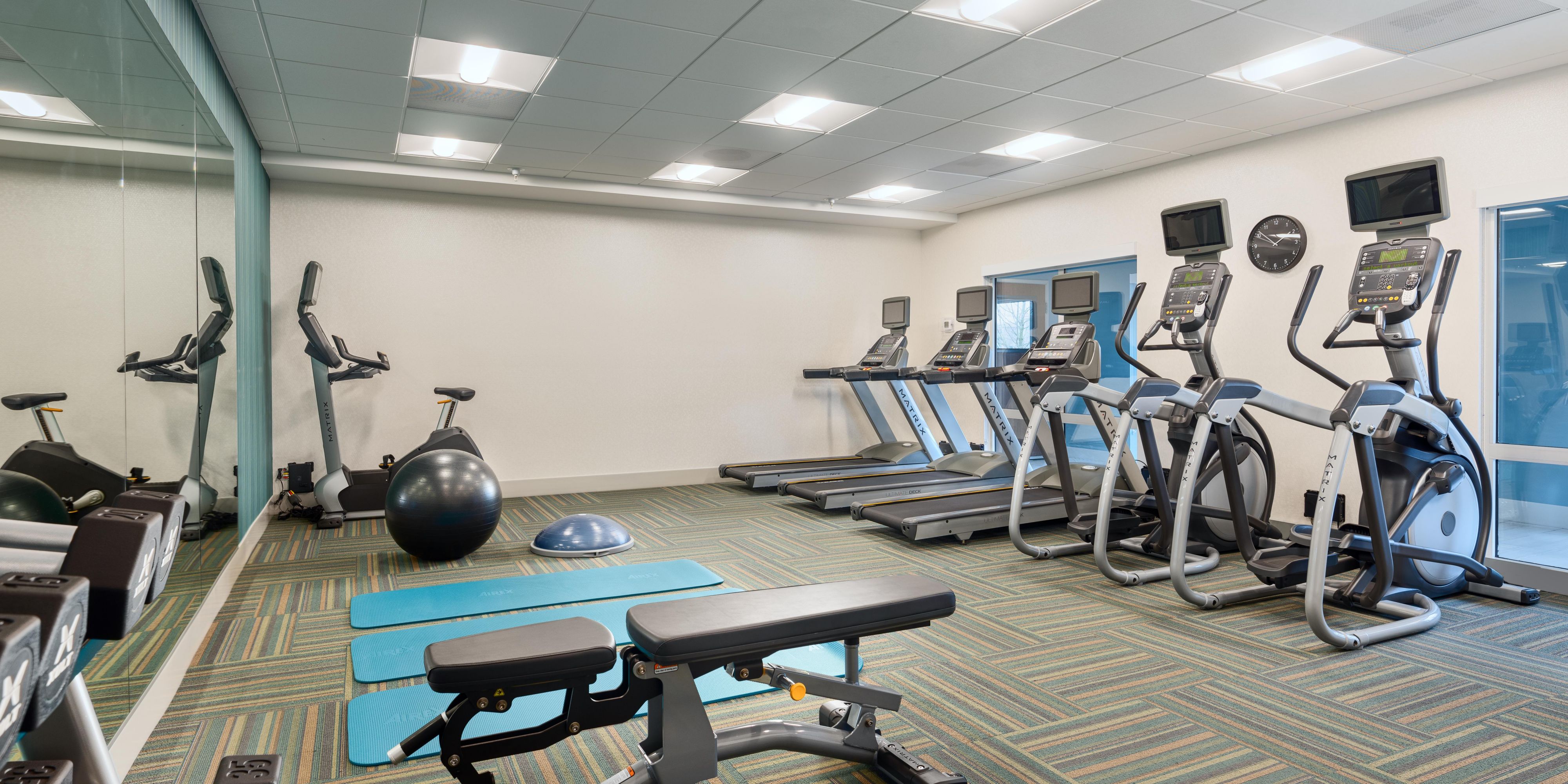 Let us help you stick to your fitness goals with our 24 hour fitness facility. Fully equipped with a variety of cardio and strength training equipment.