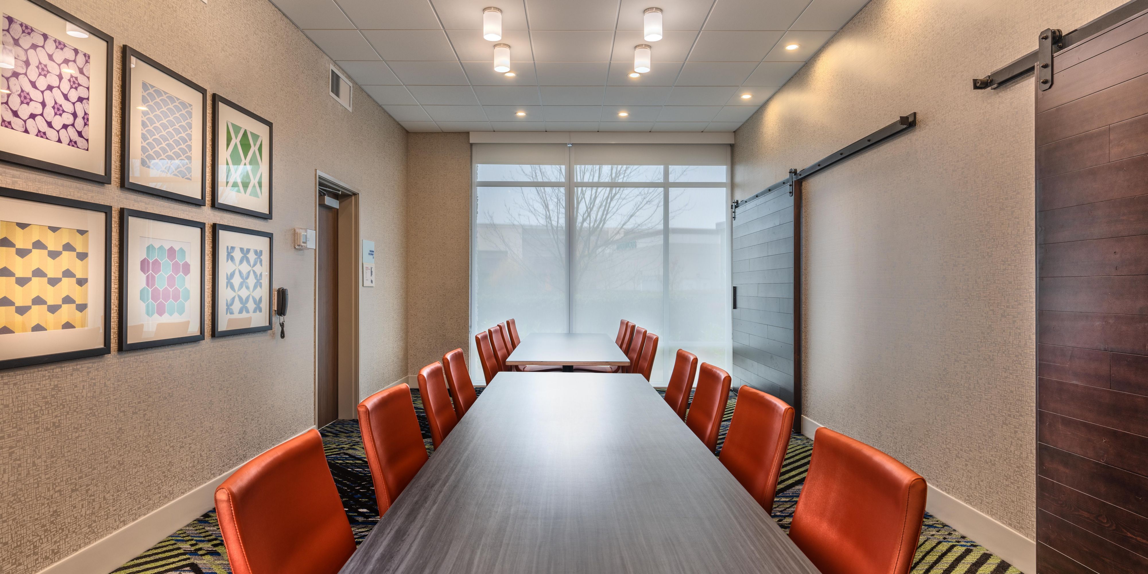 Hosting a small gathering or corporate meeting? We've got you covered with our boardroom offering 324 square feet of space. Room includes a large TV with HDMI capability.