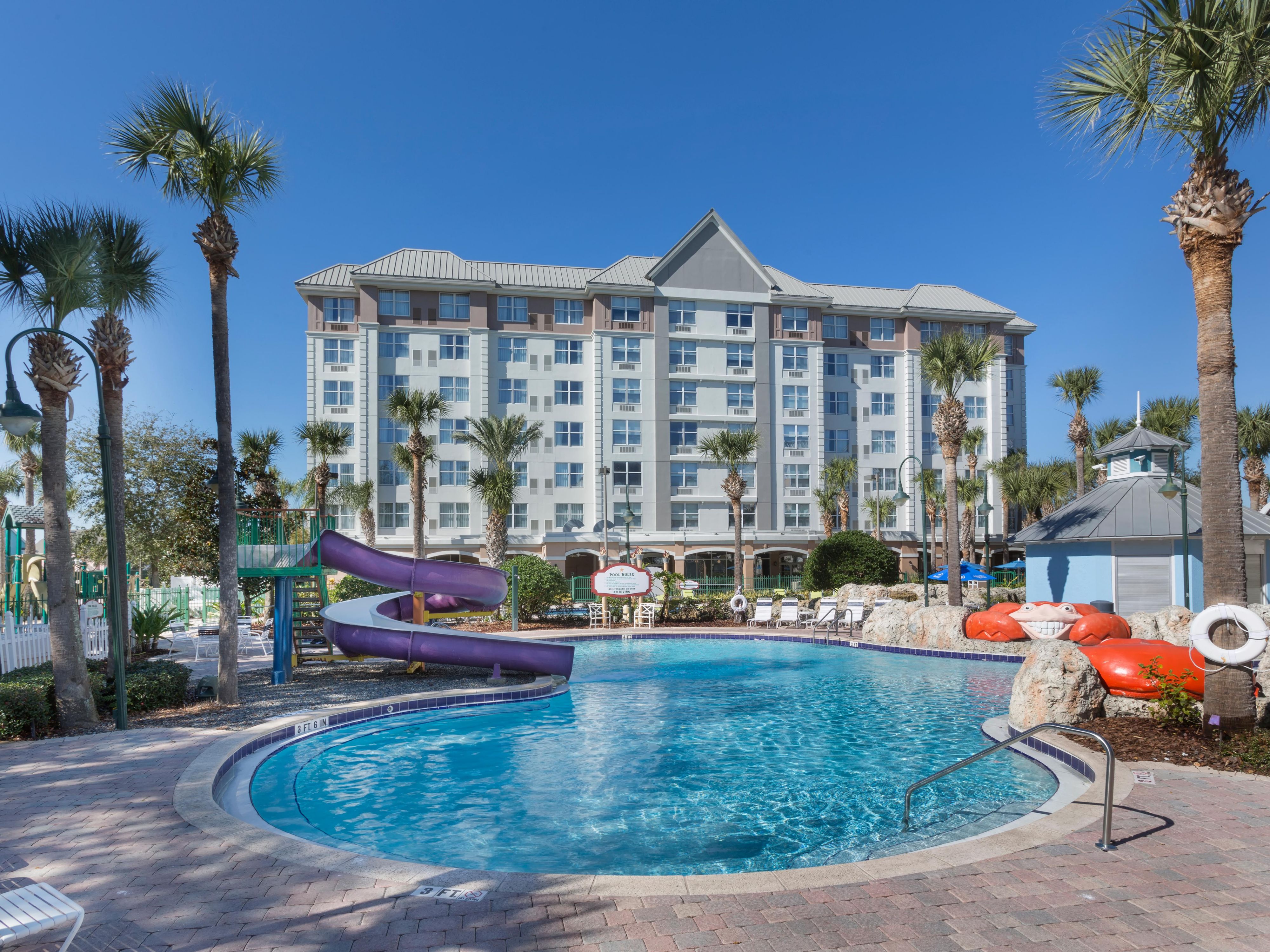 Your children will love our water slide and shallow pool.