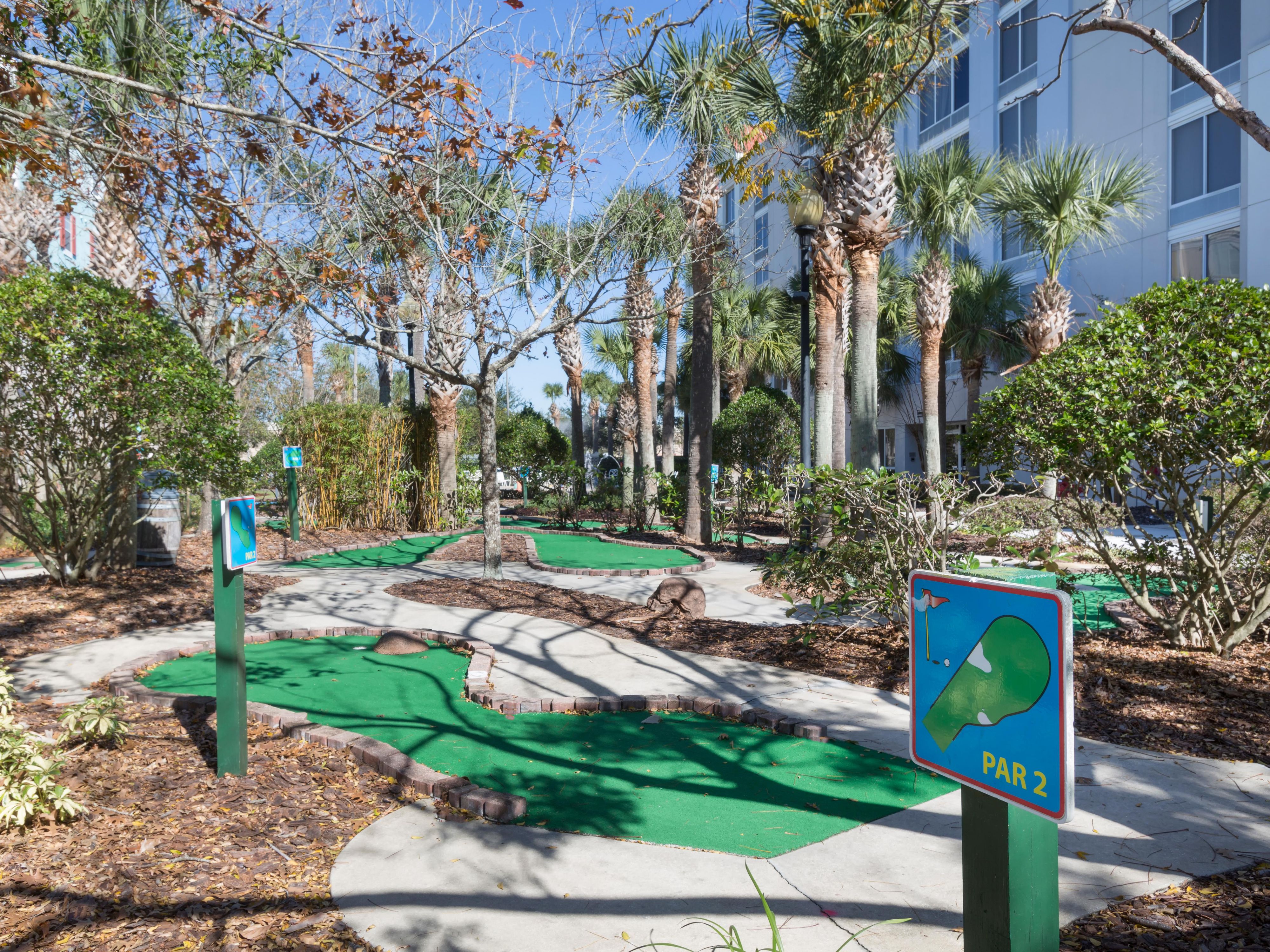 Experience endless fun and excitement at our thrilling Castaway Cove Adventure Park and Mini Golf. From exhilarating rides to interactive experiences, there's something for everyone at this tropical-themed park. For a leisurely round of fun, challenge your friends and family to a game of mini golf on our course.
