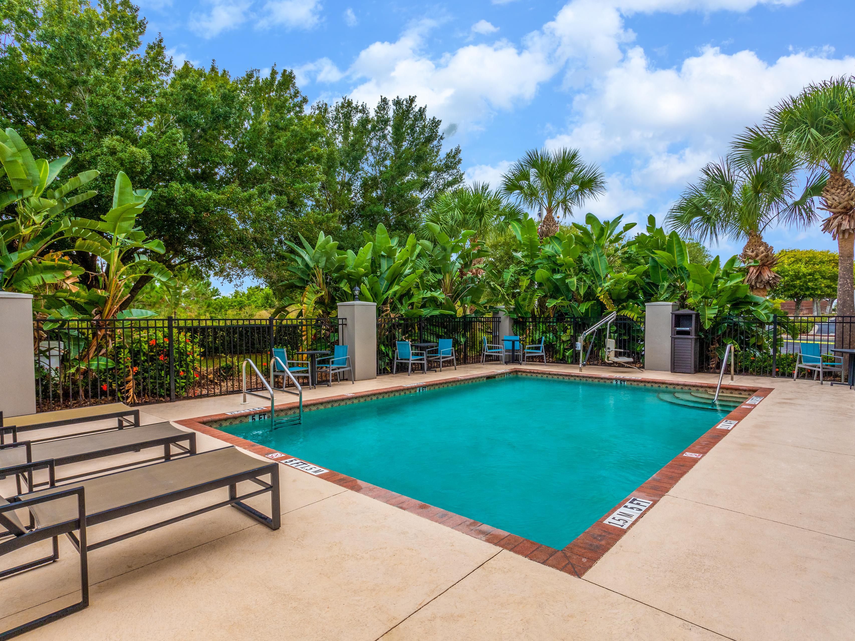 Enjoy relaxing in the pool while the children have a splash.