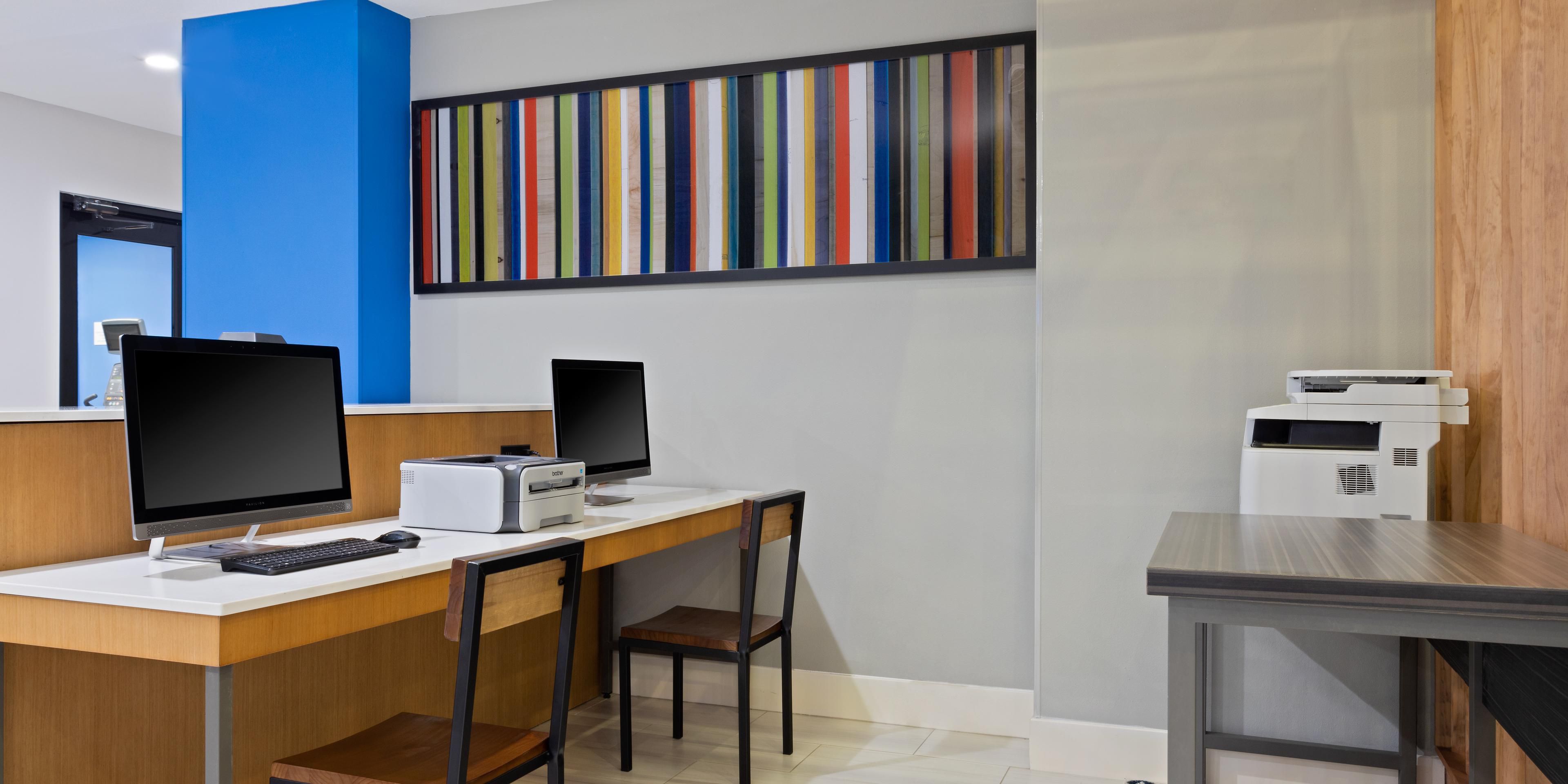Avoid traveling with cumbersome business documents. Visit our Business Center for all your office needs.