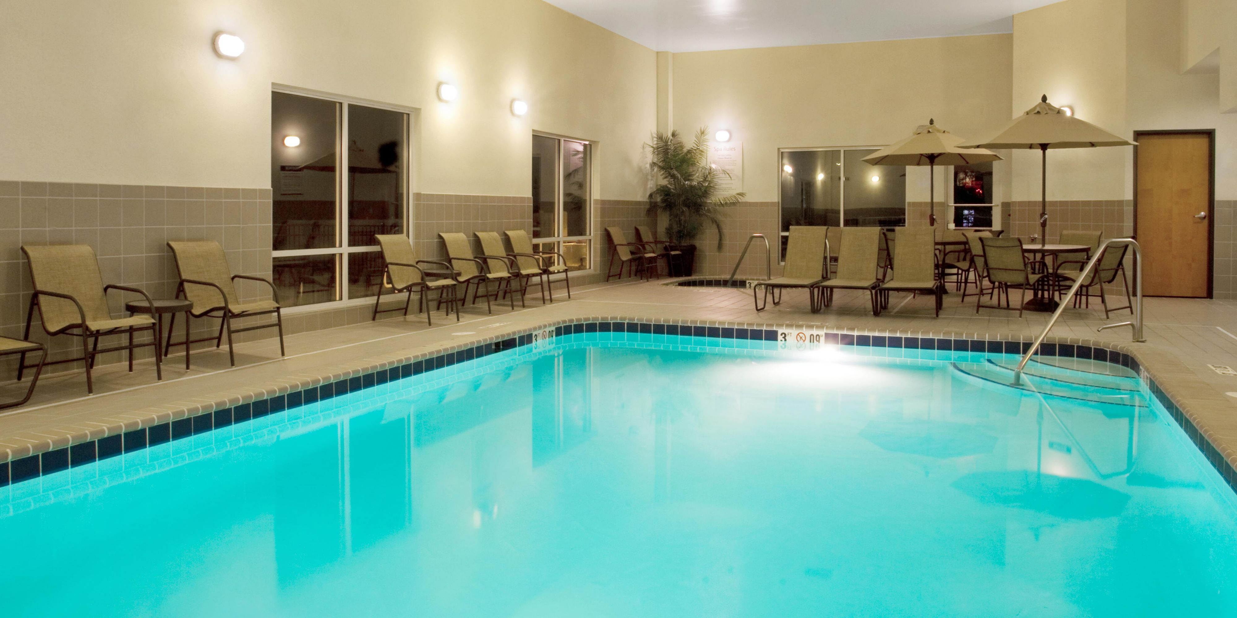 Enjoy a refreshing dip in our indoor pool.