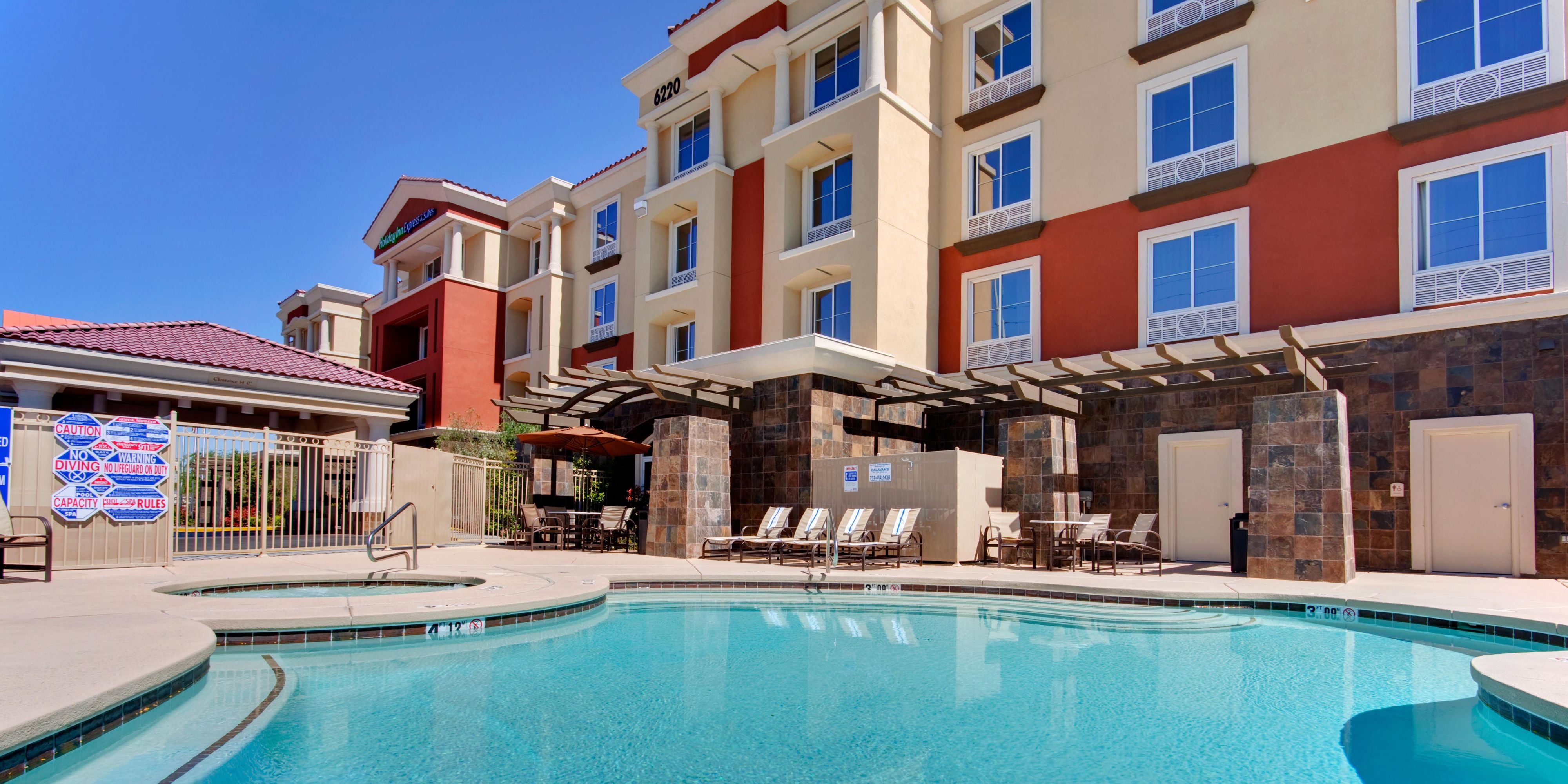 Swim a few laps in the morning or dive in after a day of business meetings or sightseeing.  Relax at our outdoor heated pool with lounge chairs, tables, and towels.
