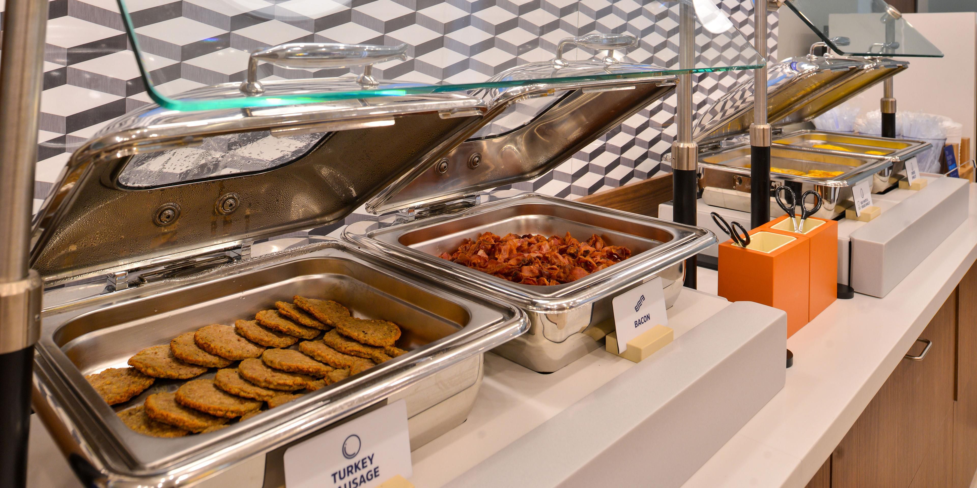 Start your morning off right with our complimentary breakfast buffet offered daily. There's something for everyone with our offerings of hot, fresh and healthy options.
