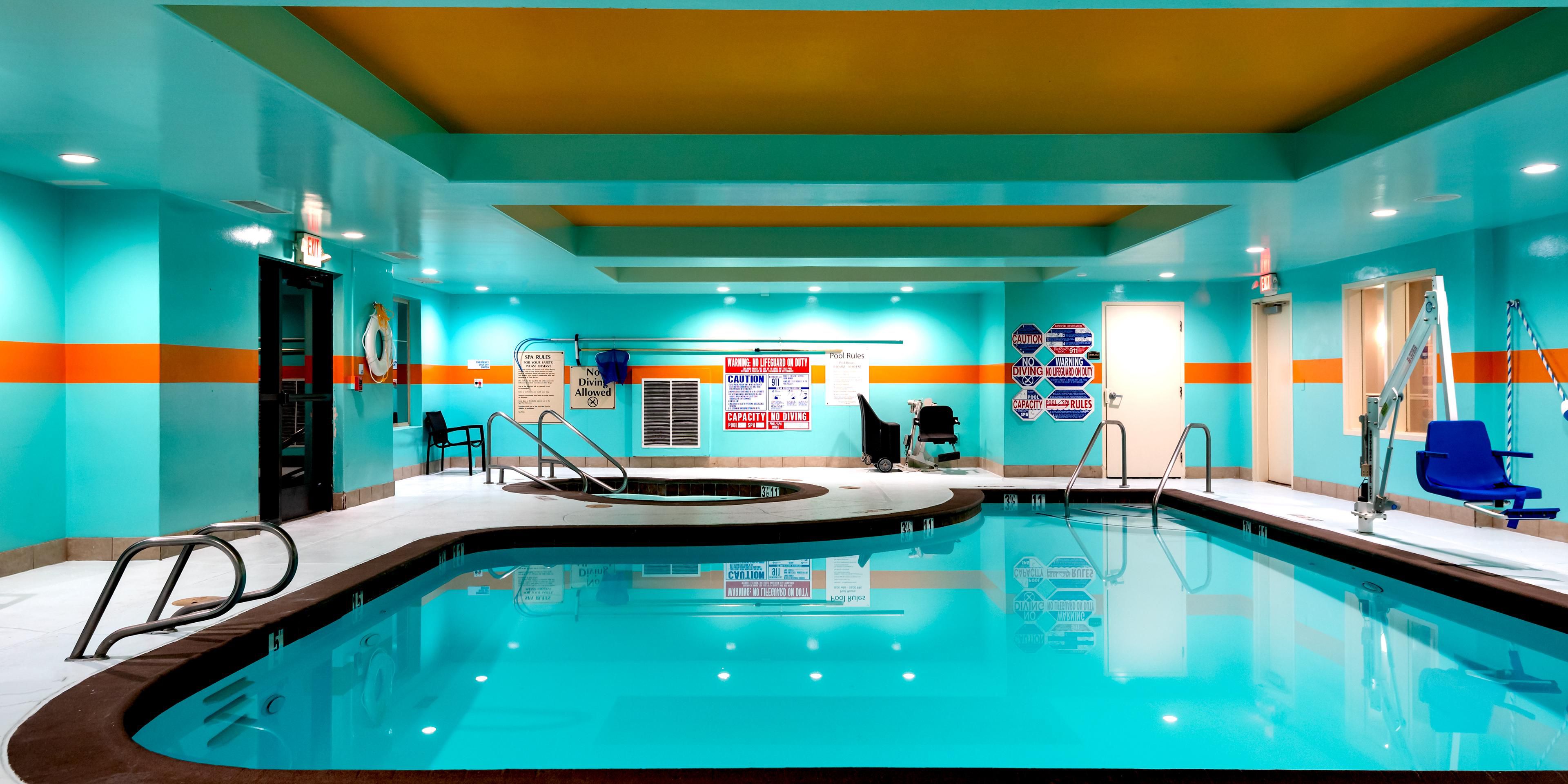 Take a dip in our indoor swimming pool, available for your enjoyment.
