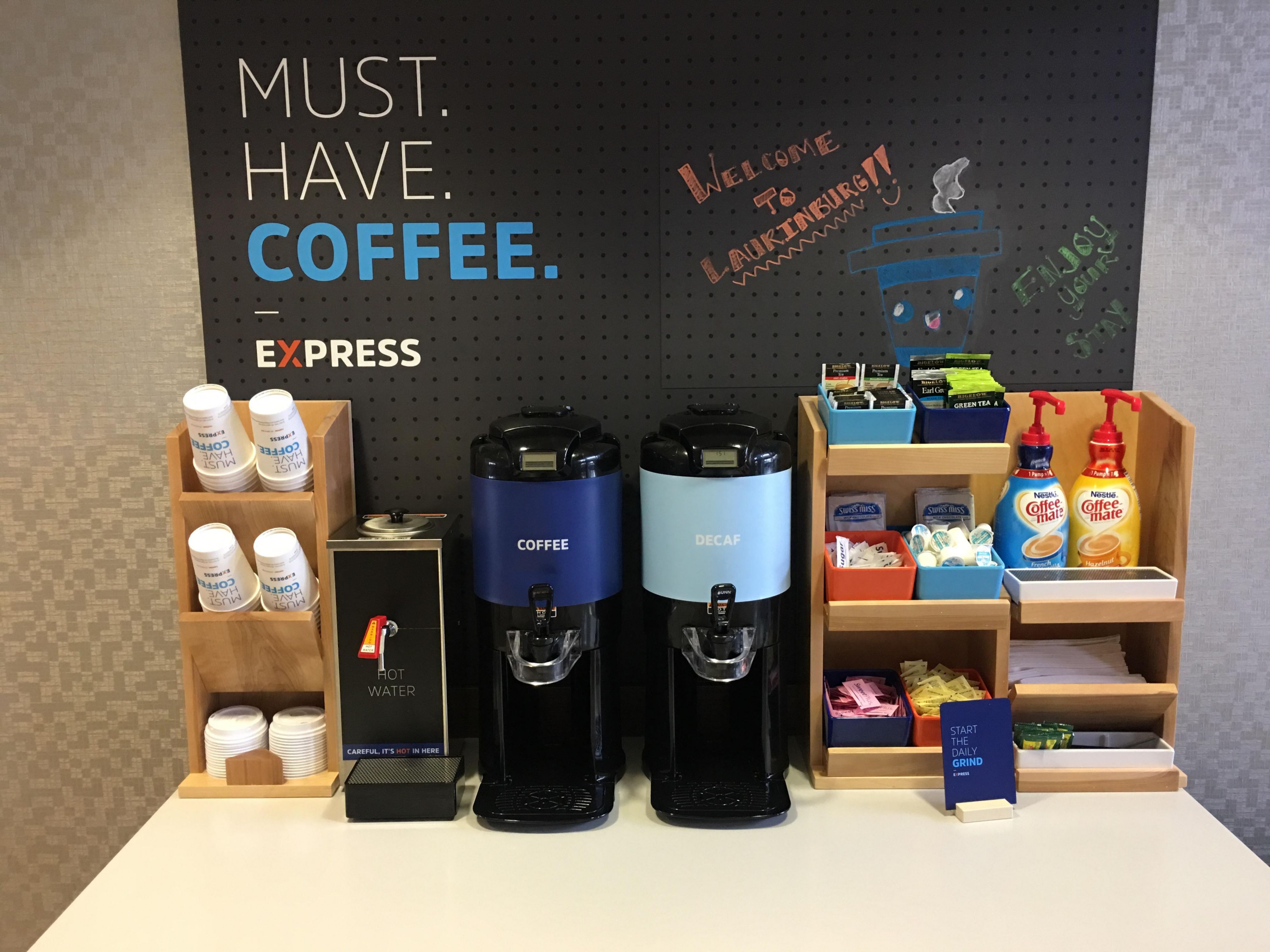 Enjoy 24 hour coffee and tea.