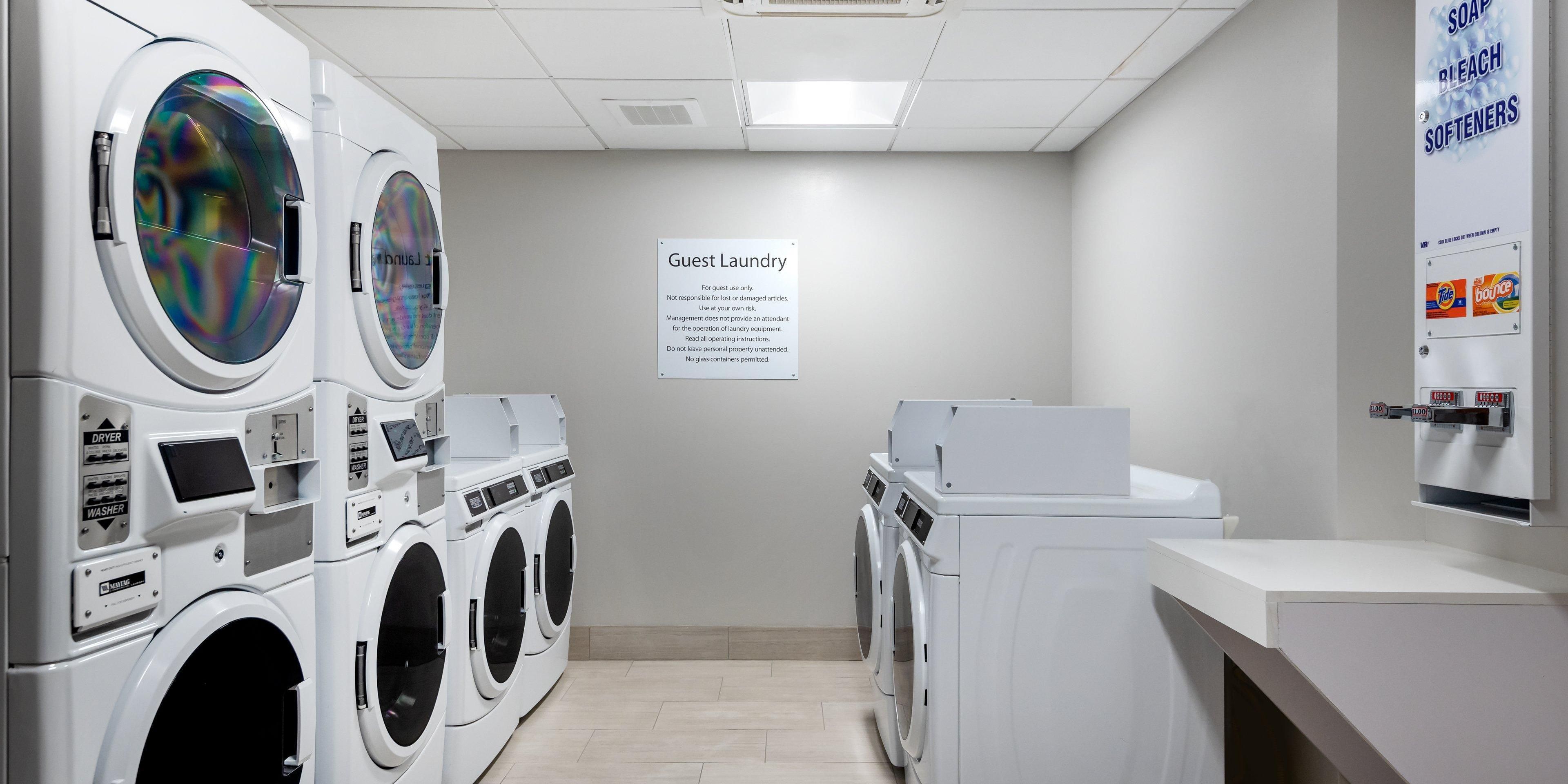 Need to do some laundry? We've got you covered with our on-site Coin Laundry Room. Laundry detergent and dryer sheets are available for purchase in our Sundries Shop.