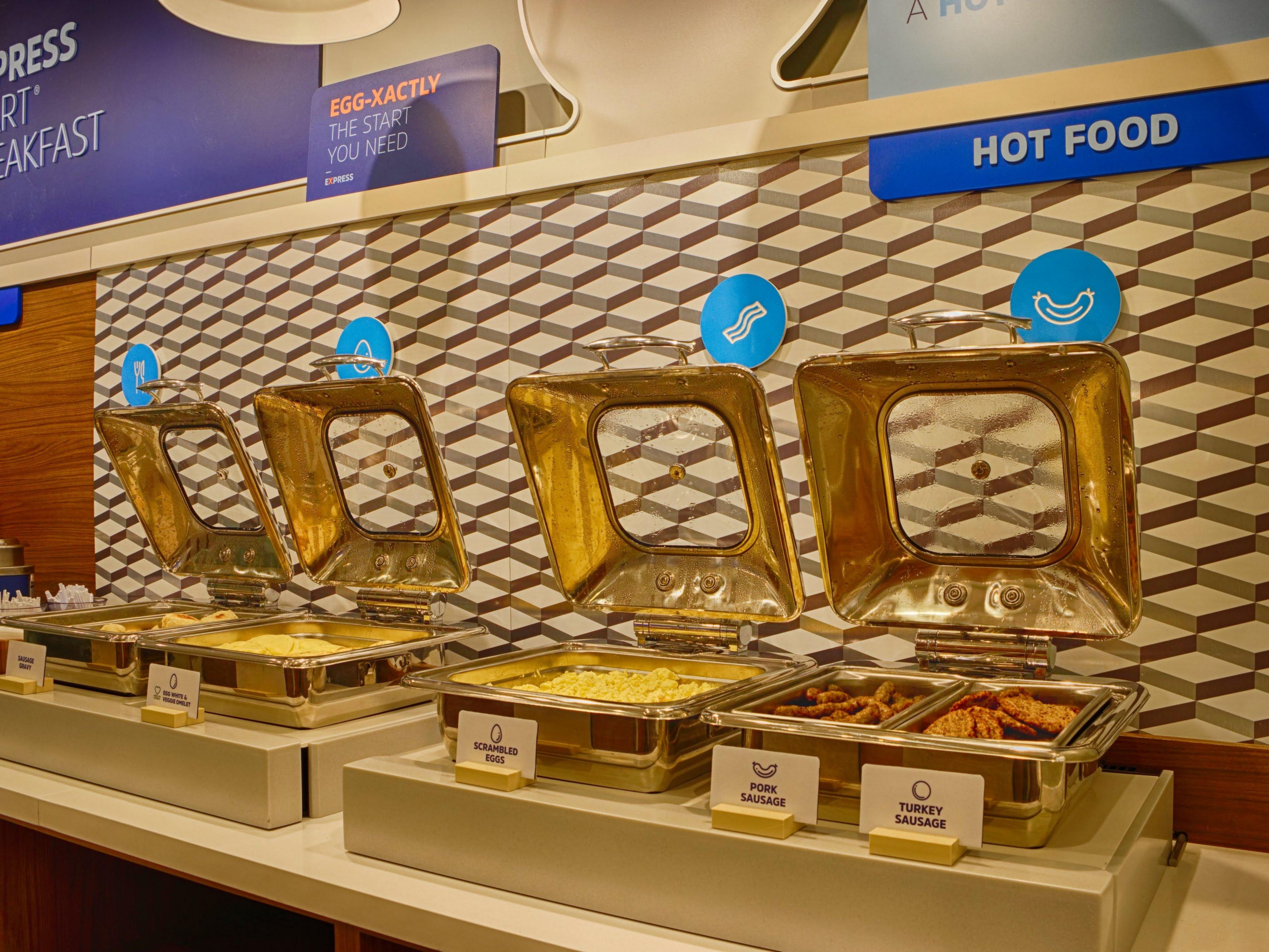 Our Express Start™ Breakfast is better than ever with our dedicated breakfast buffet attendant. Getting your day off to a great start and keeping you safe is our top priority. Call if you have questions or would like more information.
