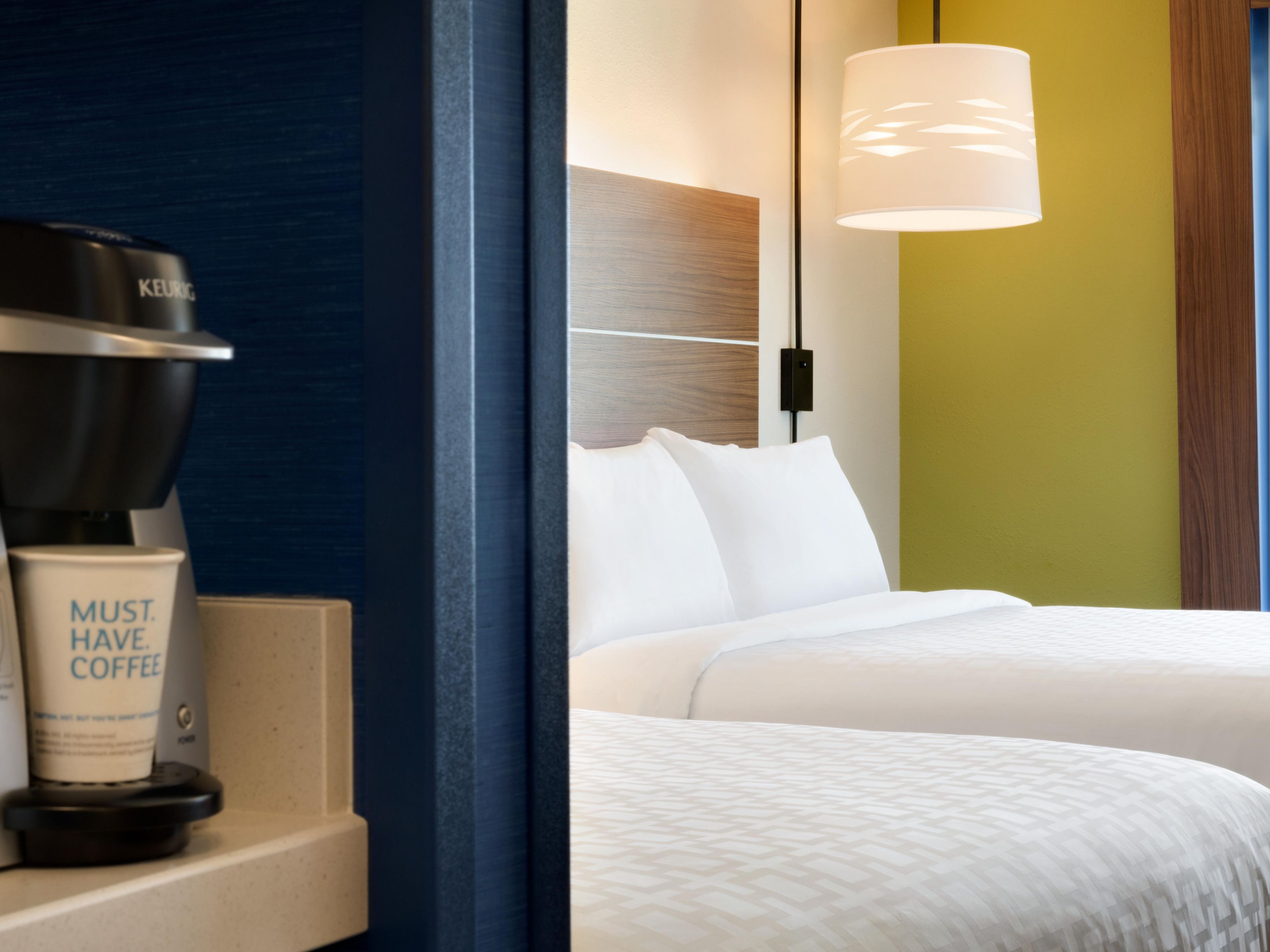 Enjoy tasteful décor in our double queen rooms.