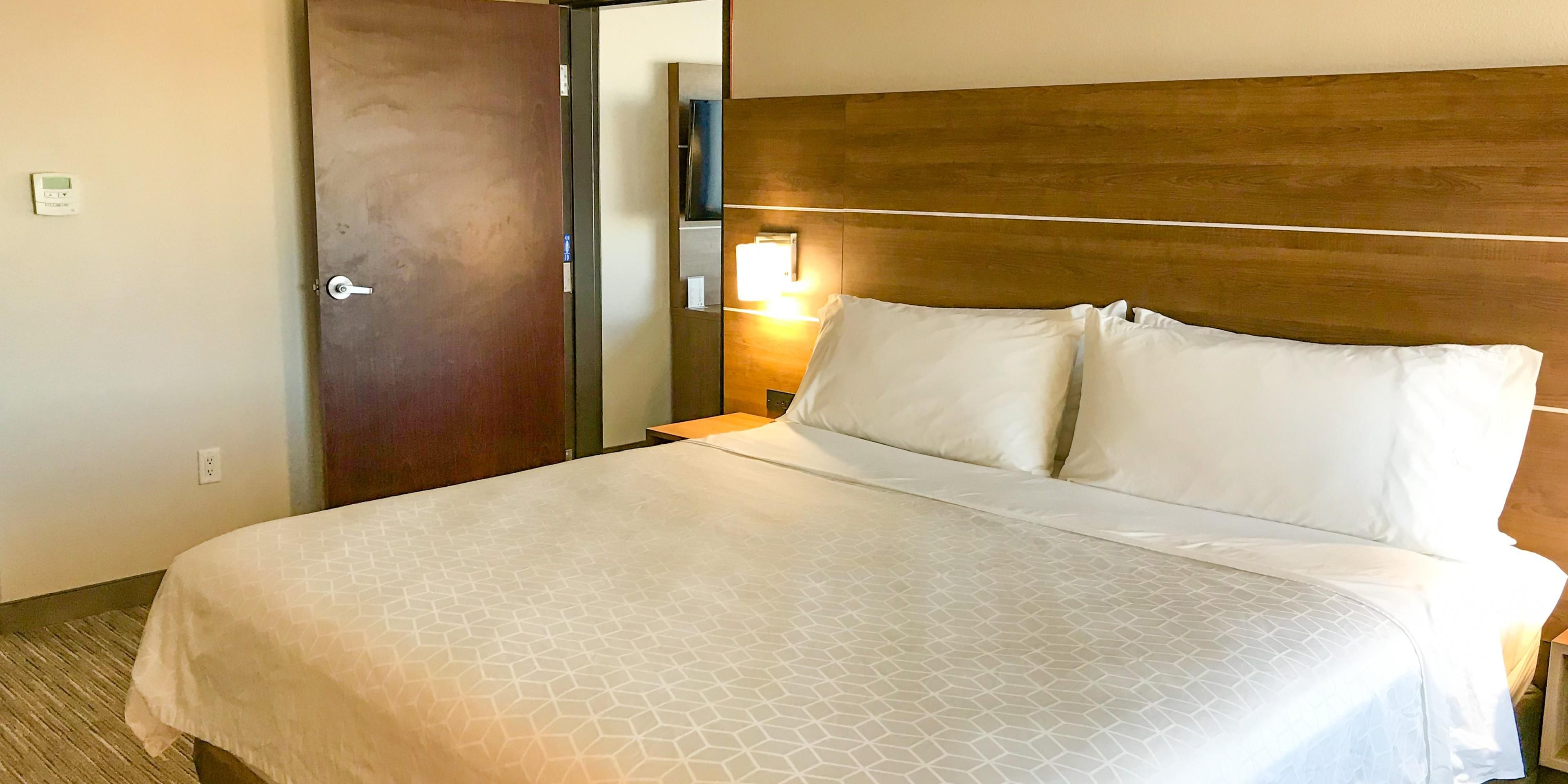 Come check out our new kids suite. This two room suite offers one queen and one king, small living area and a single bathroom. Plenty of room for a small traveling family.
