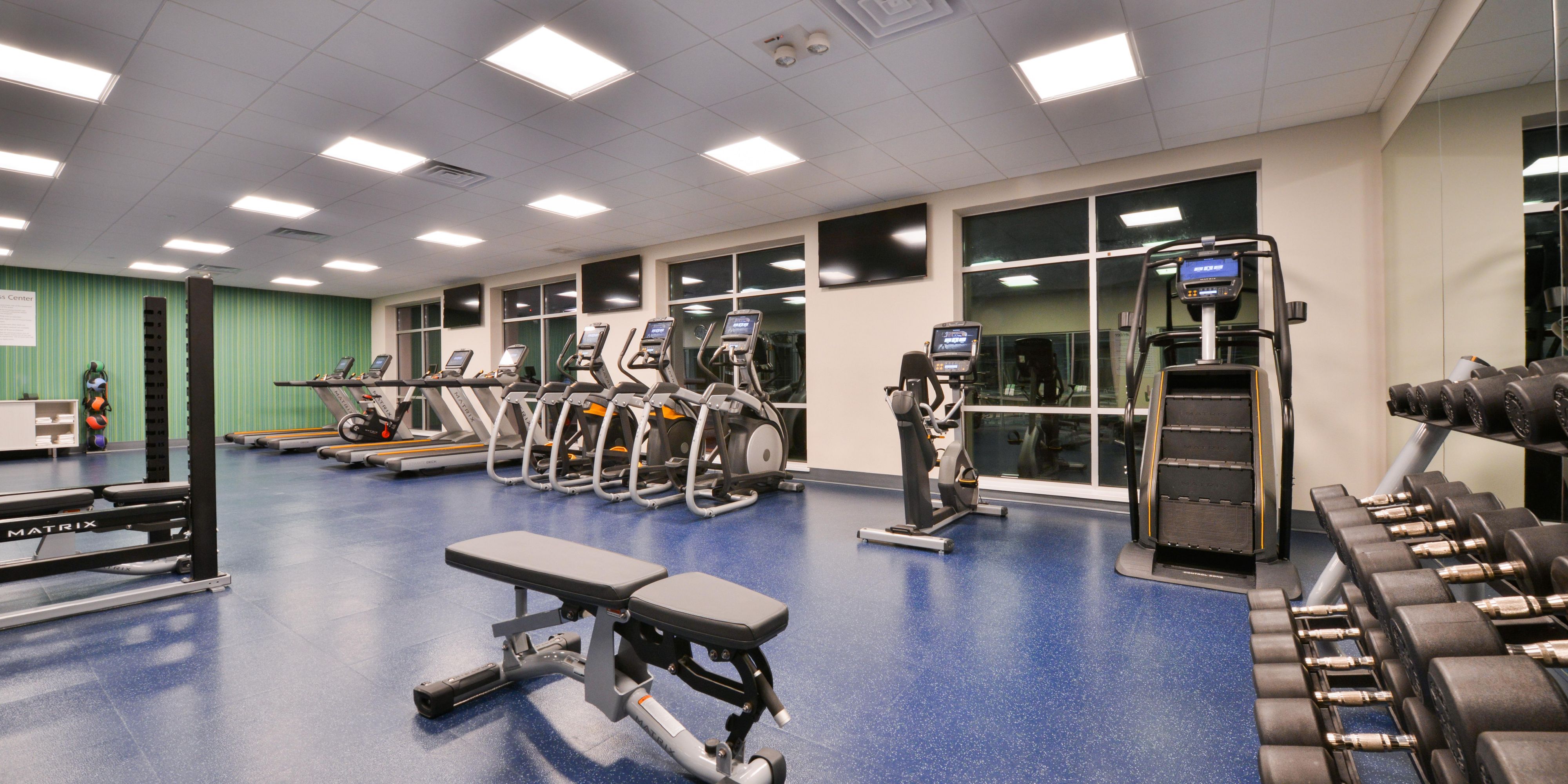 Don't skip your workout while you're traveling. Take advantage of our expanded state of the art fitness center.