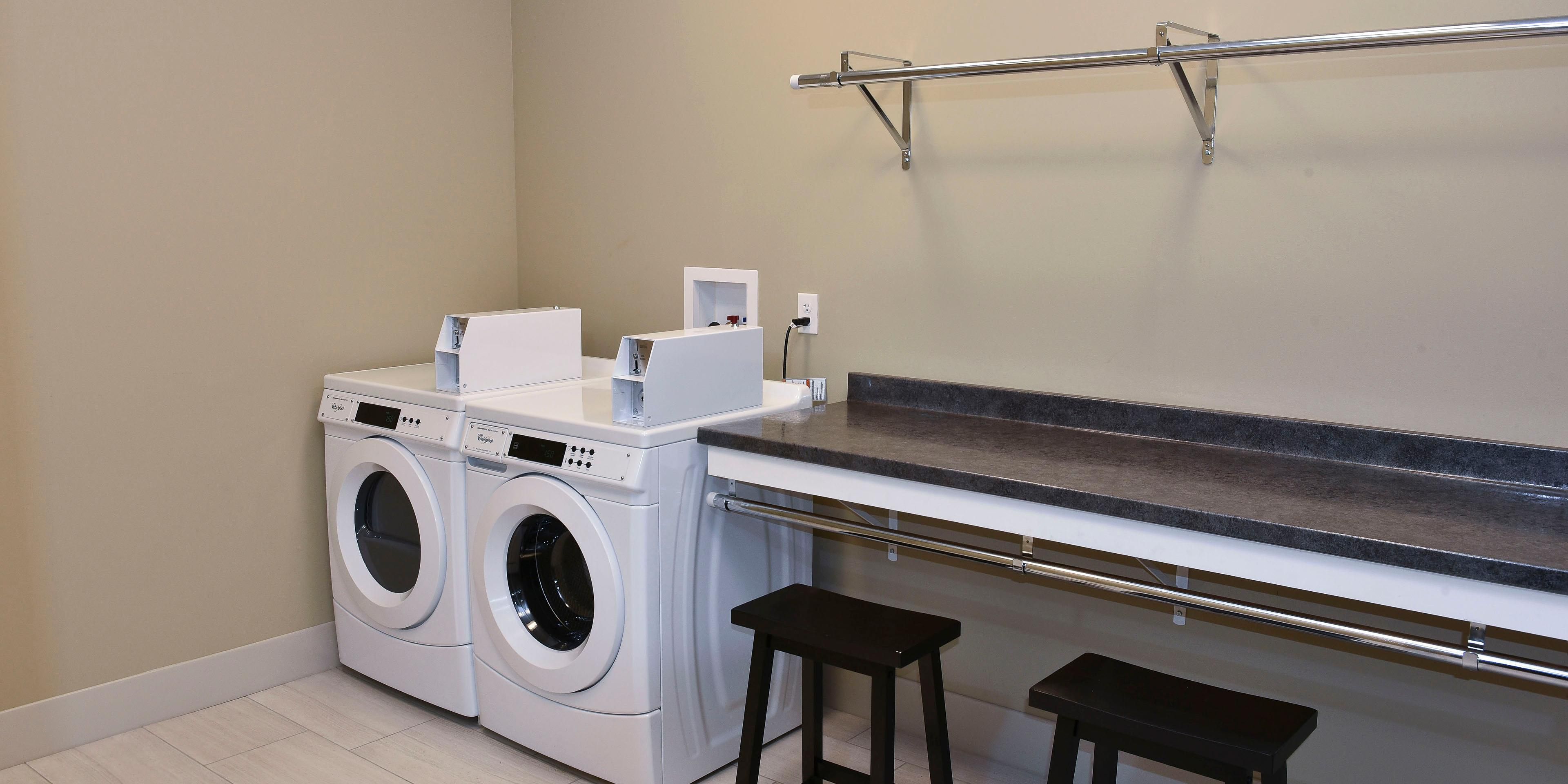 Our In-house laundry room makes it easier for those longer stays.
 Laundry soaps and fabric softeners available. 