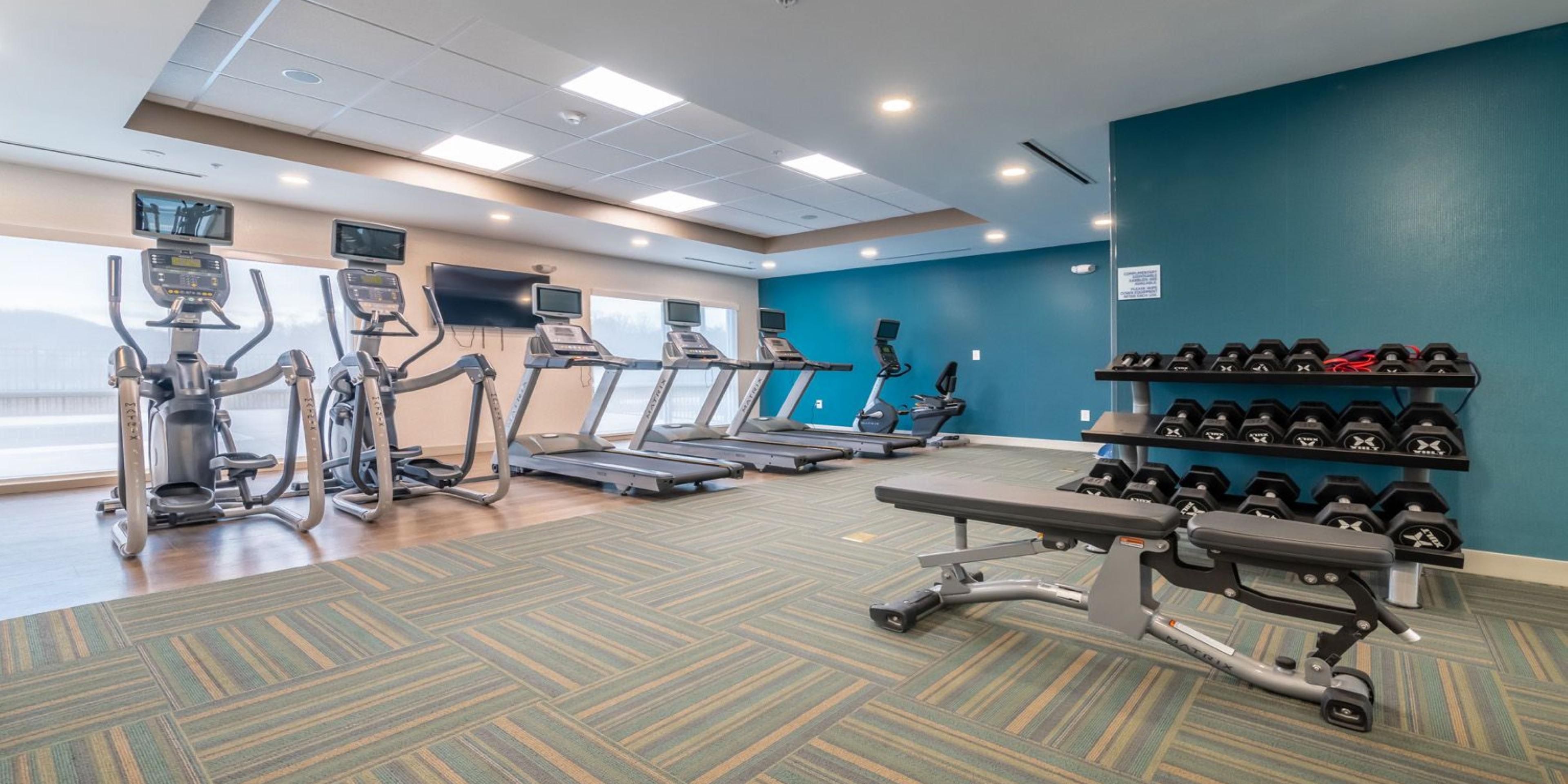 Work out in our new fitness center with brand new equipment. 
