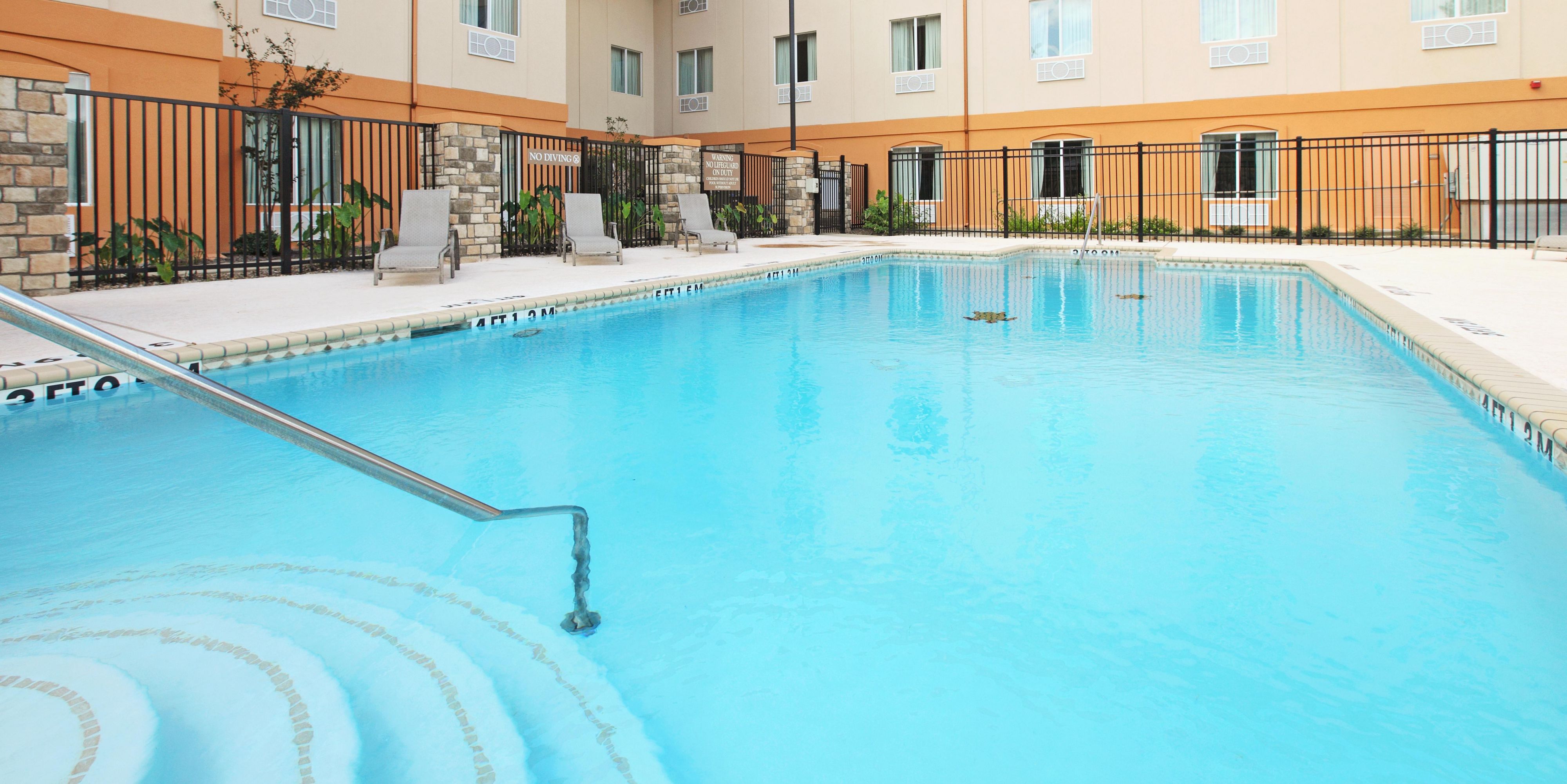 Enjoy a refreshing dip in our pool. You’ll find plenty of opportunities for relaxing in our abundant Texas sun!