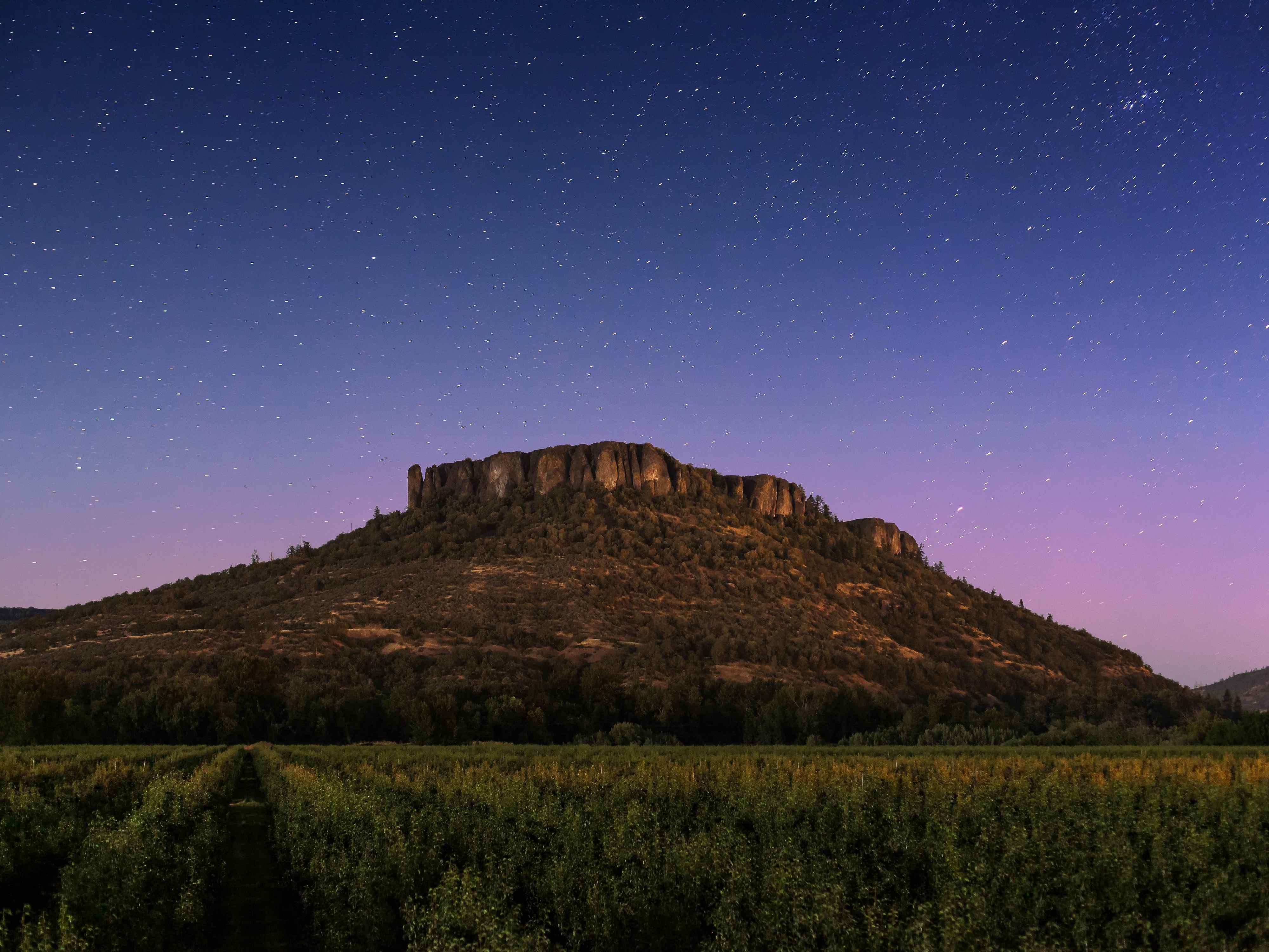 Night view of Table Rock in Southern Oregon.