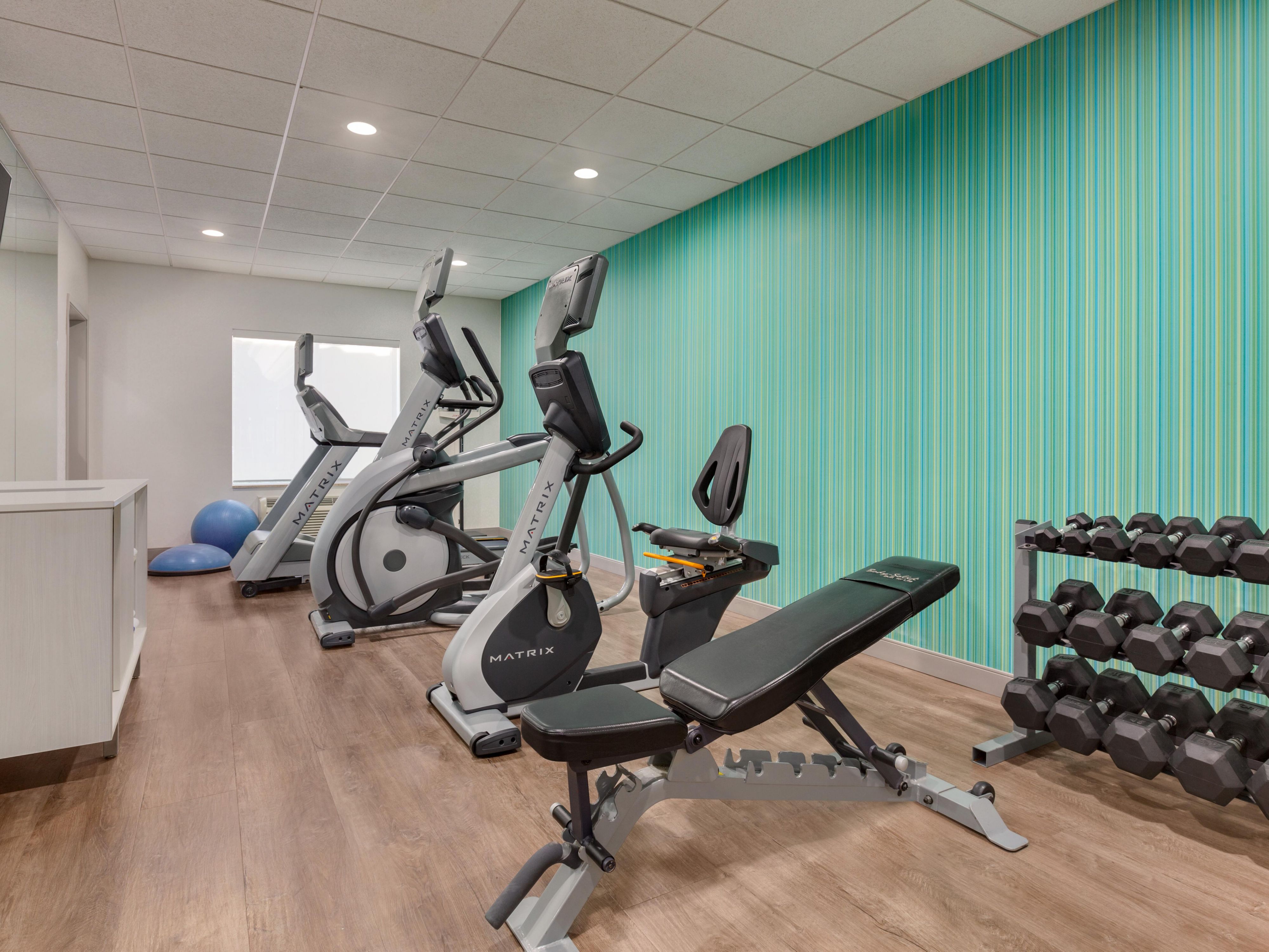 Travelers, don't sweat it, we've got you covered! You'll find treadmills, elliptical machines, free weights or a stationary bicycle available just for you. Stay smart and fit when you stay with us!