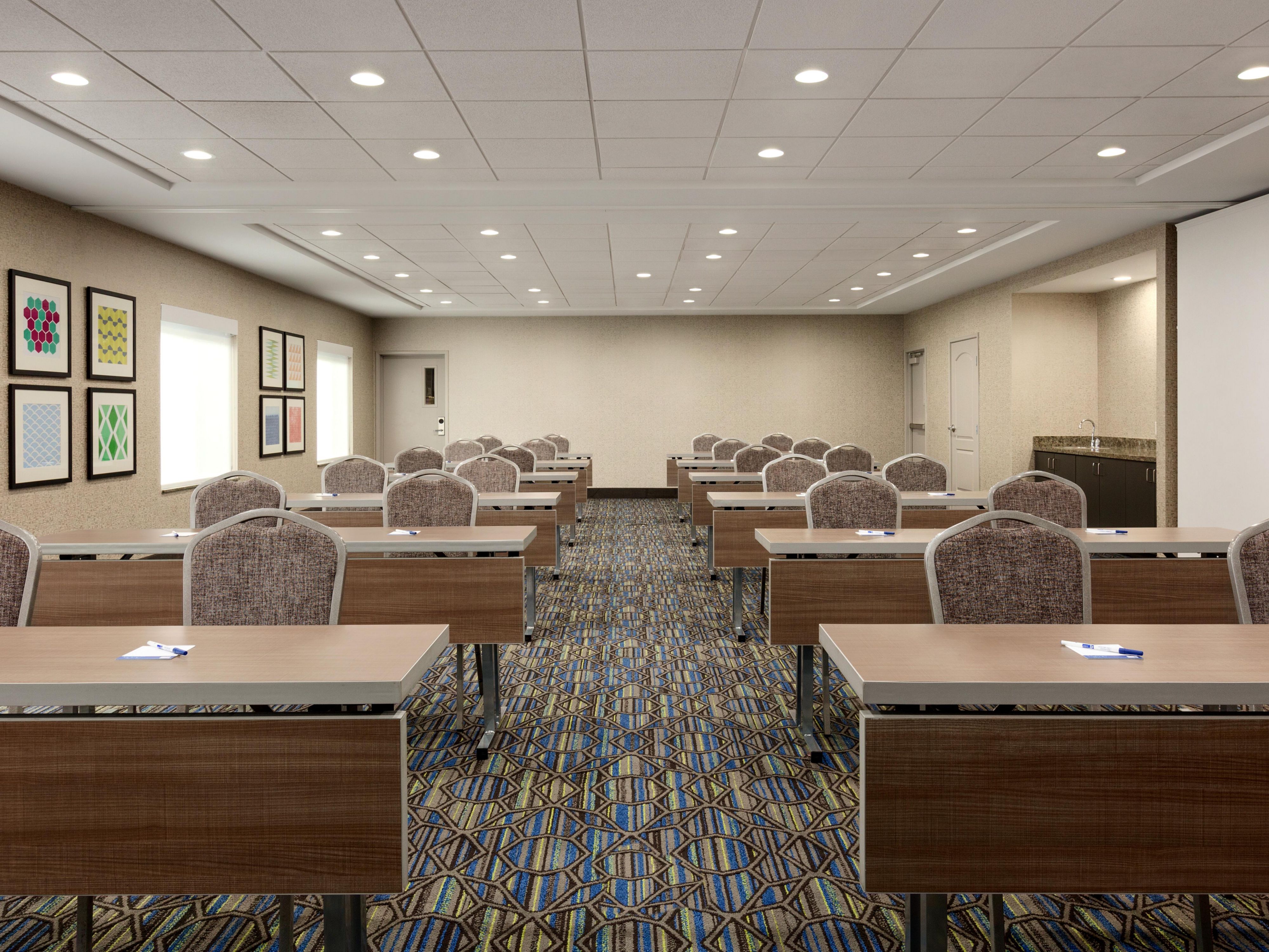 Our hotel offers a fantastic meeting space for business meetings, club gatherings, baby showers, and more!