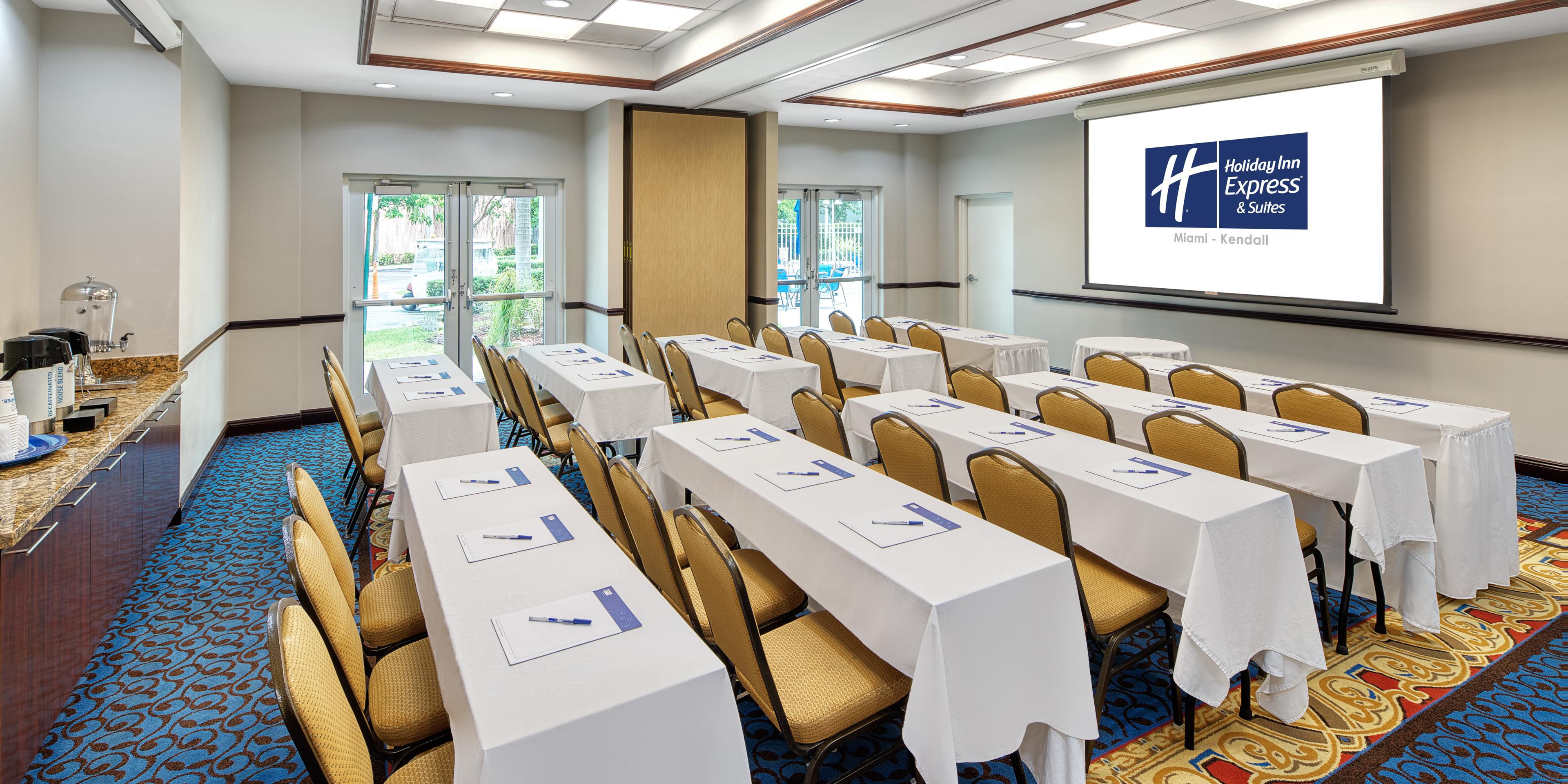 Being out of the office doesn't mean you can't call a meeting; our meeting rooms can be booked as needed. We feature a conference room and two large meeting rooms that can be divided into 2 different sections with a maximum capacity of 80 people.  