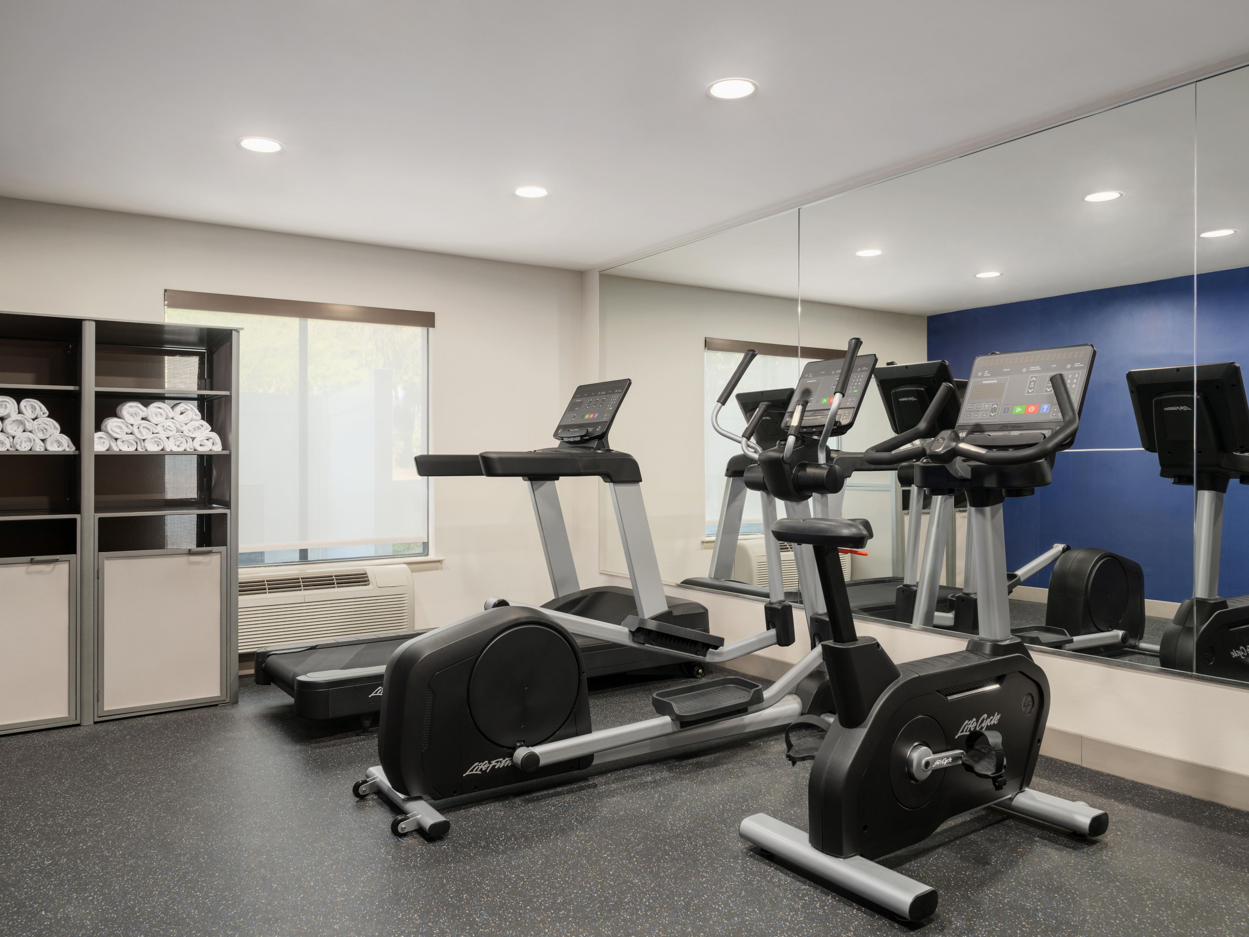 Guest fitness area with exercise machines
