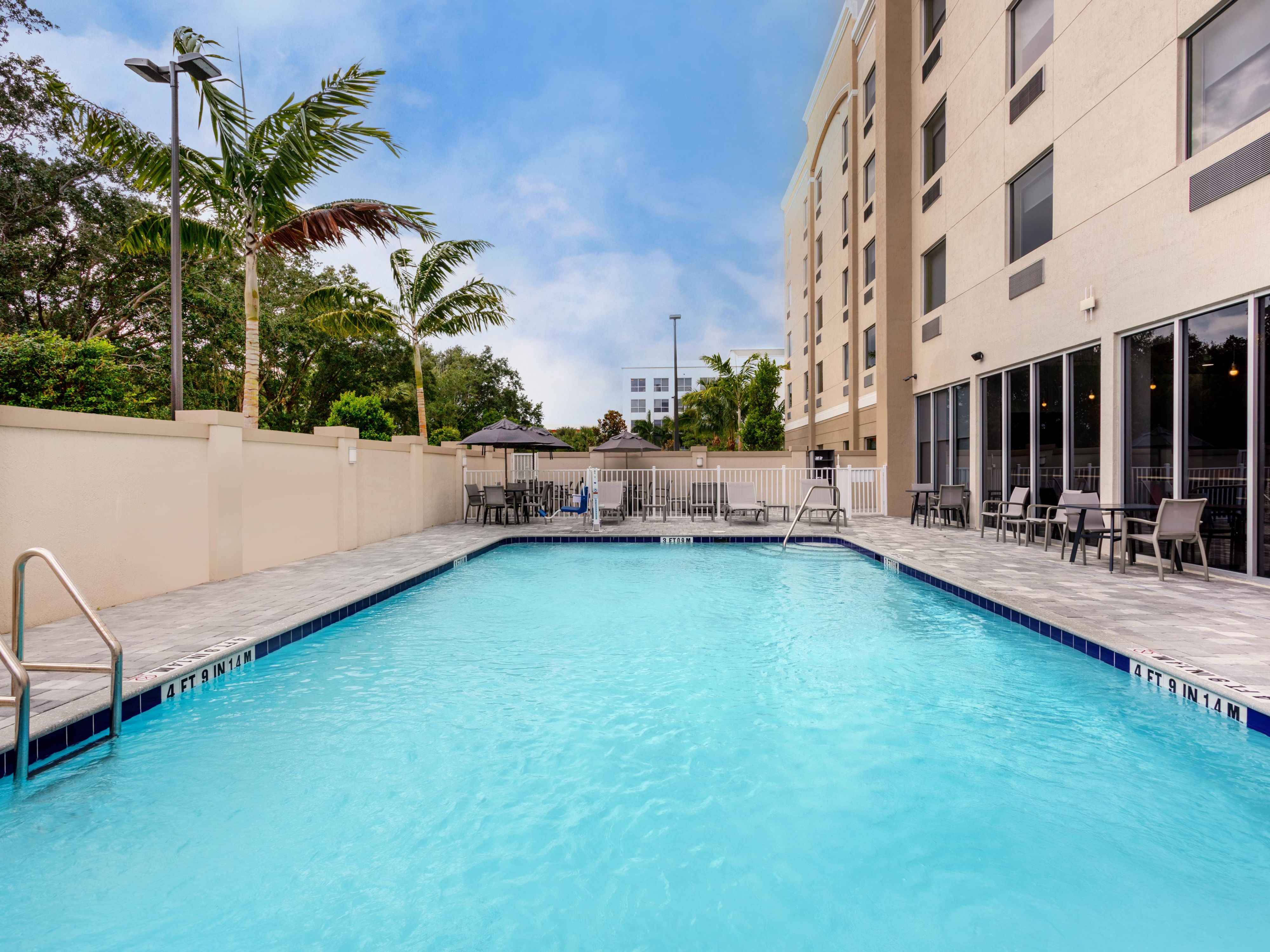 Enjoy a refreshing dip in our swimming pool in Miramar, FL.