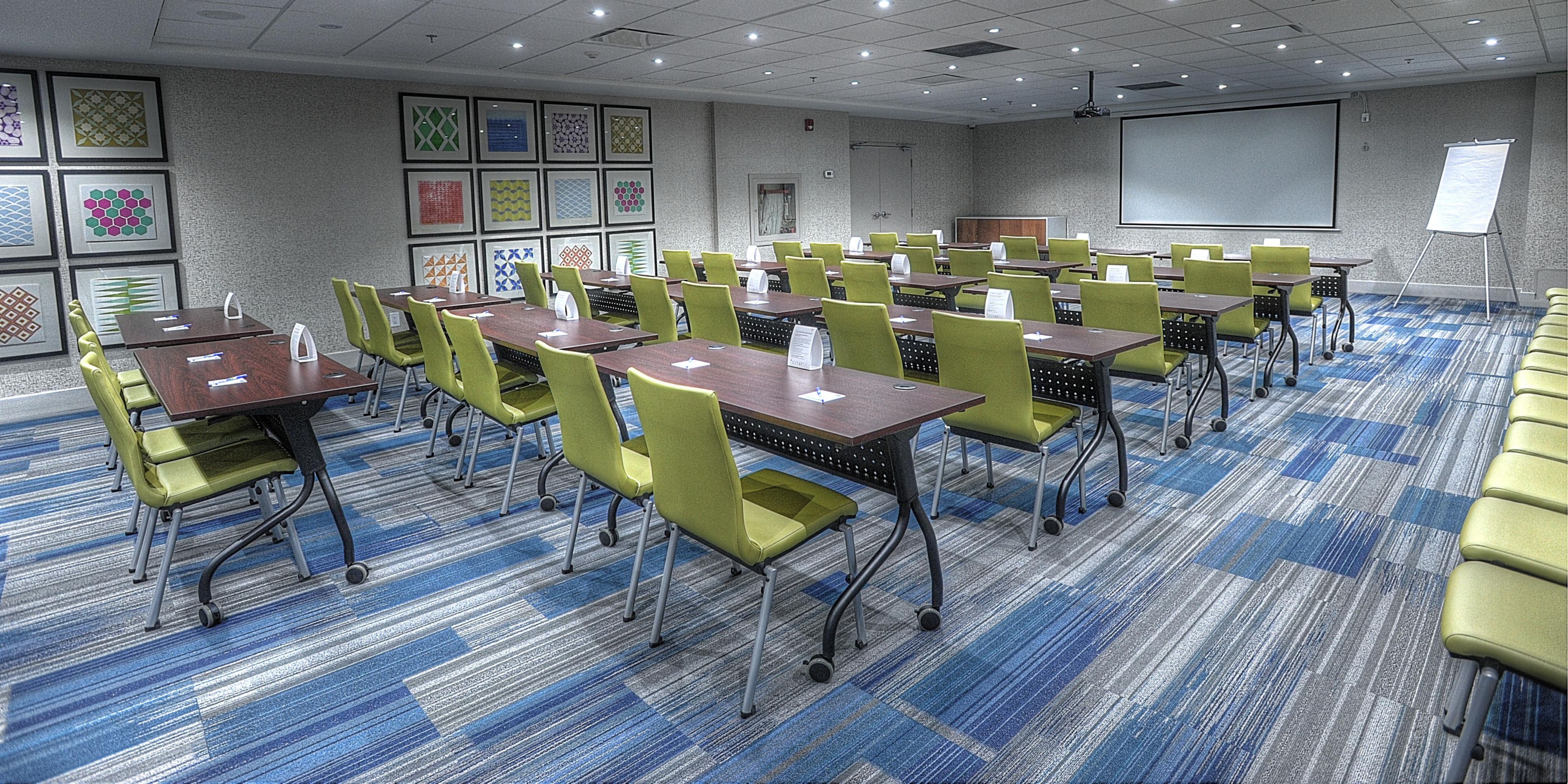 We have over 1,150 square feet of meeting space, ready to host your next event or meeting. We can fit up to 40 people in our meeting space, call us today for rates and availability.